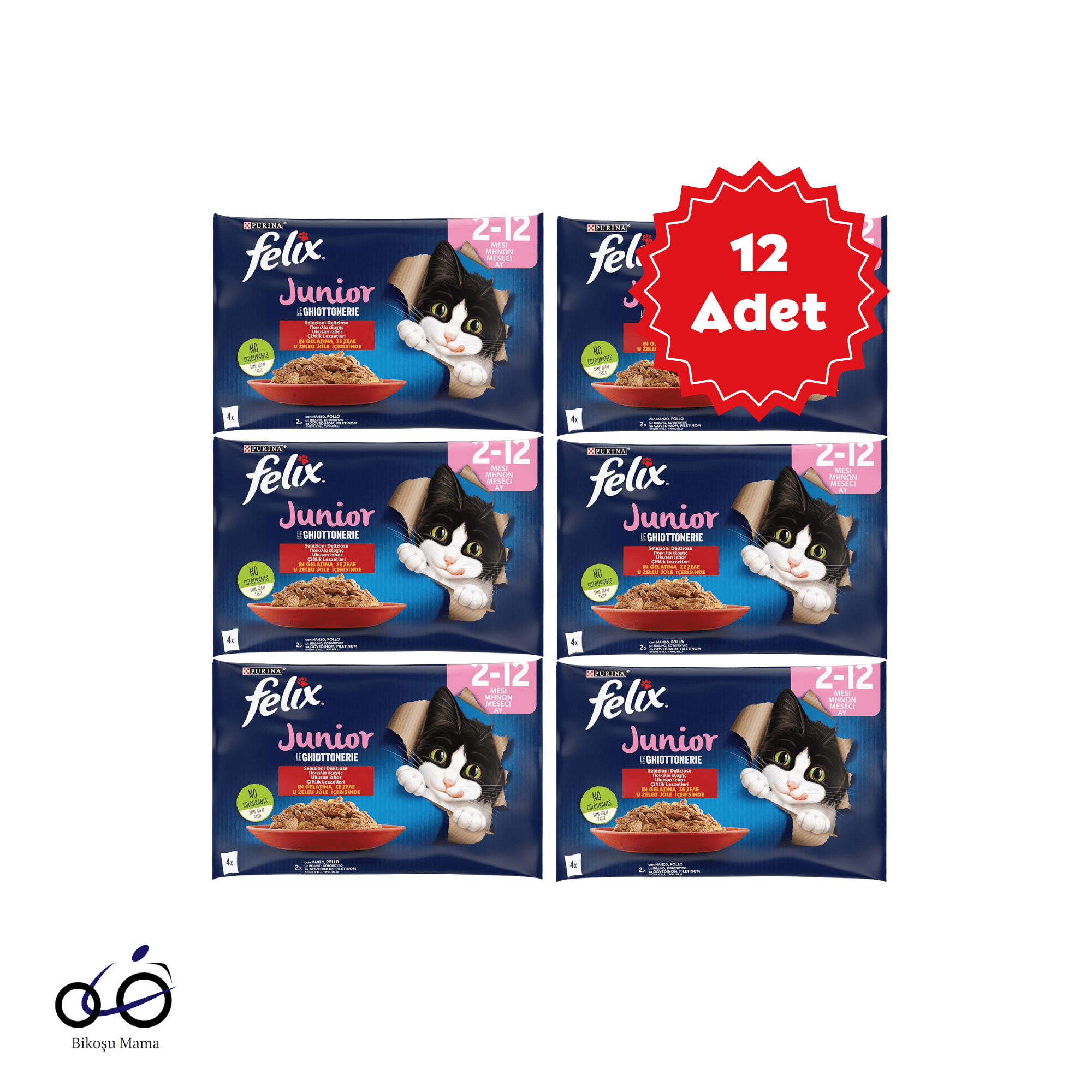 Felix Pouch Jöle İçinde Sığır Etli ve Tavuklu Yavru Kedi Konservesi 85gr (4'lü) 12 Paket | Kedi Konserve Mamaları   Felix Pouch Jöle İçinde Sığır Etli ve Tavuklu Yavru Kedi Konservesi 85gr (4'lü) 12 Paket