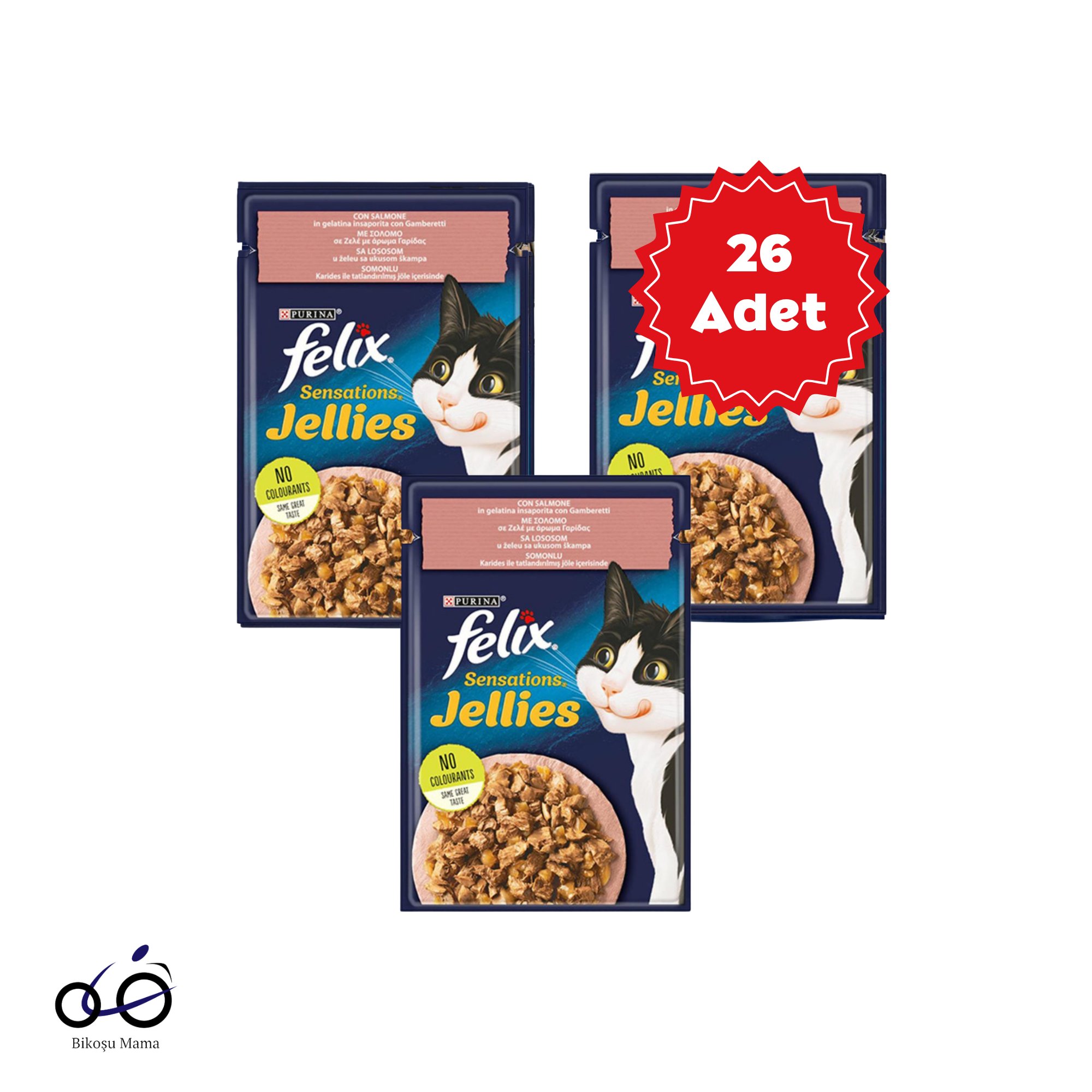 Felix Pouch Jöle İçinde Somonlu ve Karidesli Yetişkin Kedi Konservesi 26X85gr | Kedi Konserve Mamaları   Felix Pouch Jöle İçinde Somonlu ve Karidesli Yetişkin Kedi Konservesi 26X85gr