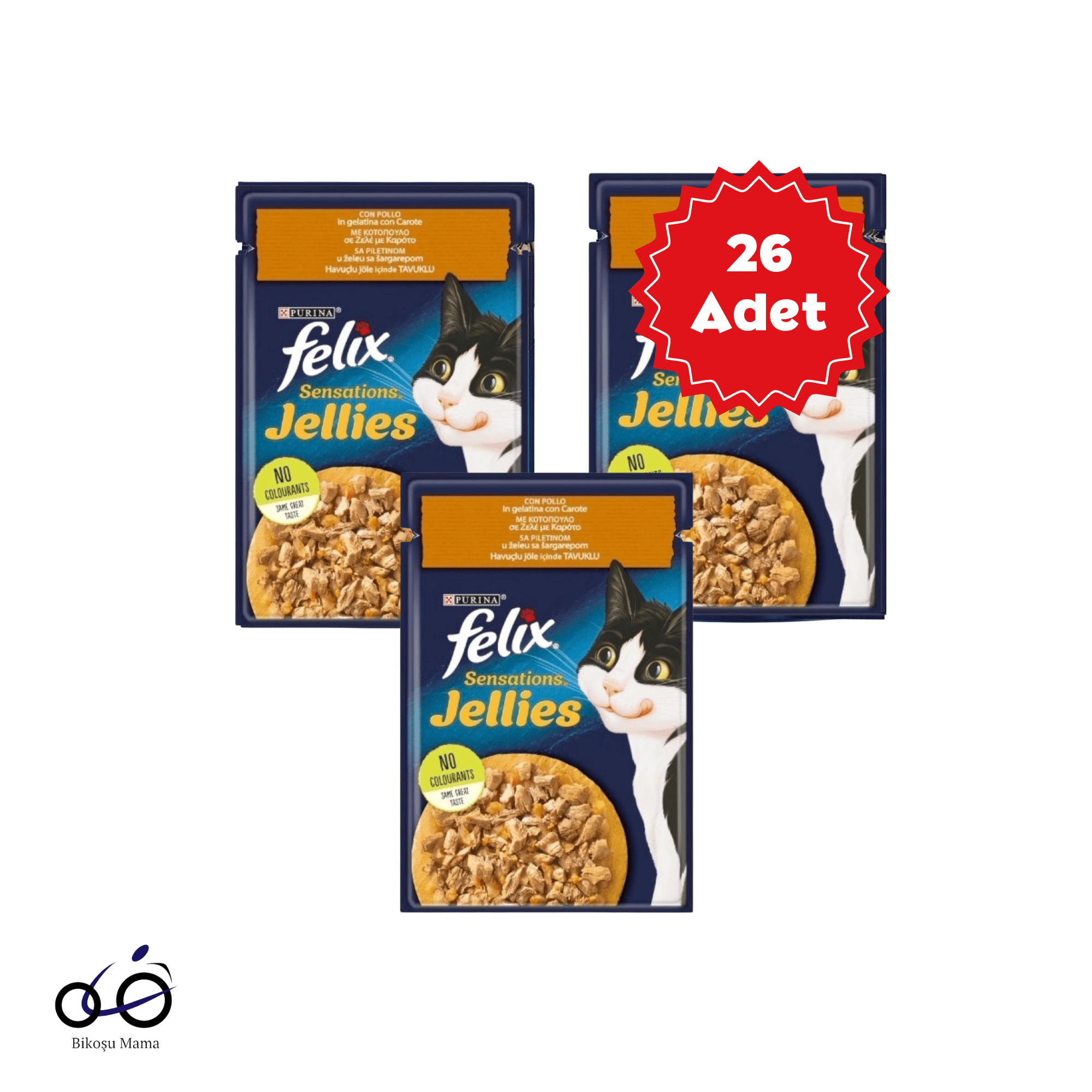 Felix Pouch Jöle İçinde Tavuklu ve Havuçlu Yetişkin Kedi Konservesi 26X85gr | Kedi Konserve Mamaları   Felix Pouch Jöle İçinde Tavuklu ve Havuçlu Yetişkin Kedi Konservesi 26X85gr