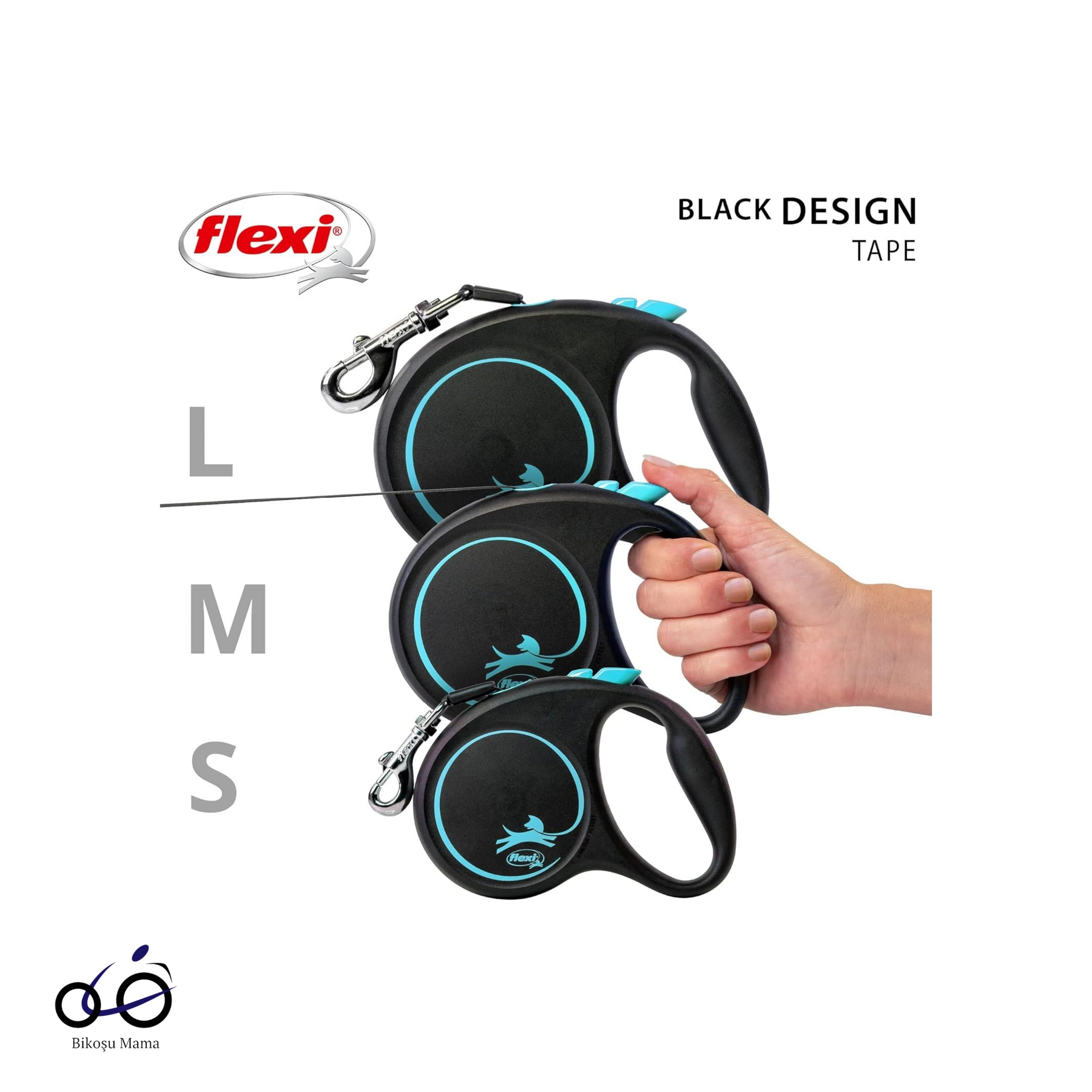Flexi Black Design Şerit Tasma