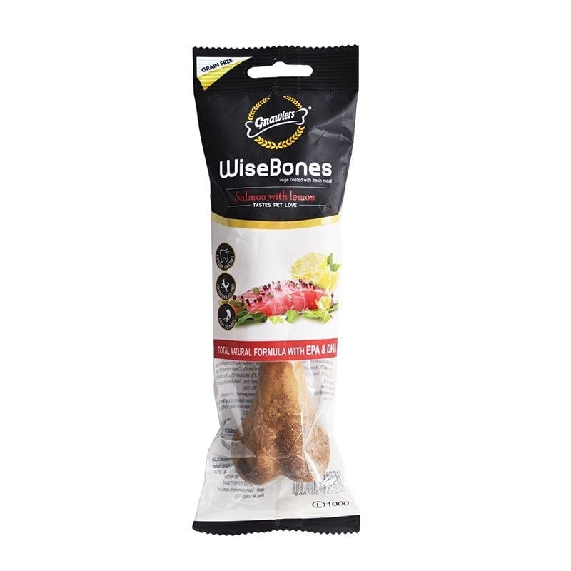  Gnawlers Wisebones Somon & Limon Aromalı Köpek Ödül Kemiği 100gr [L]