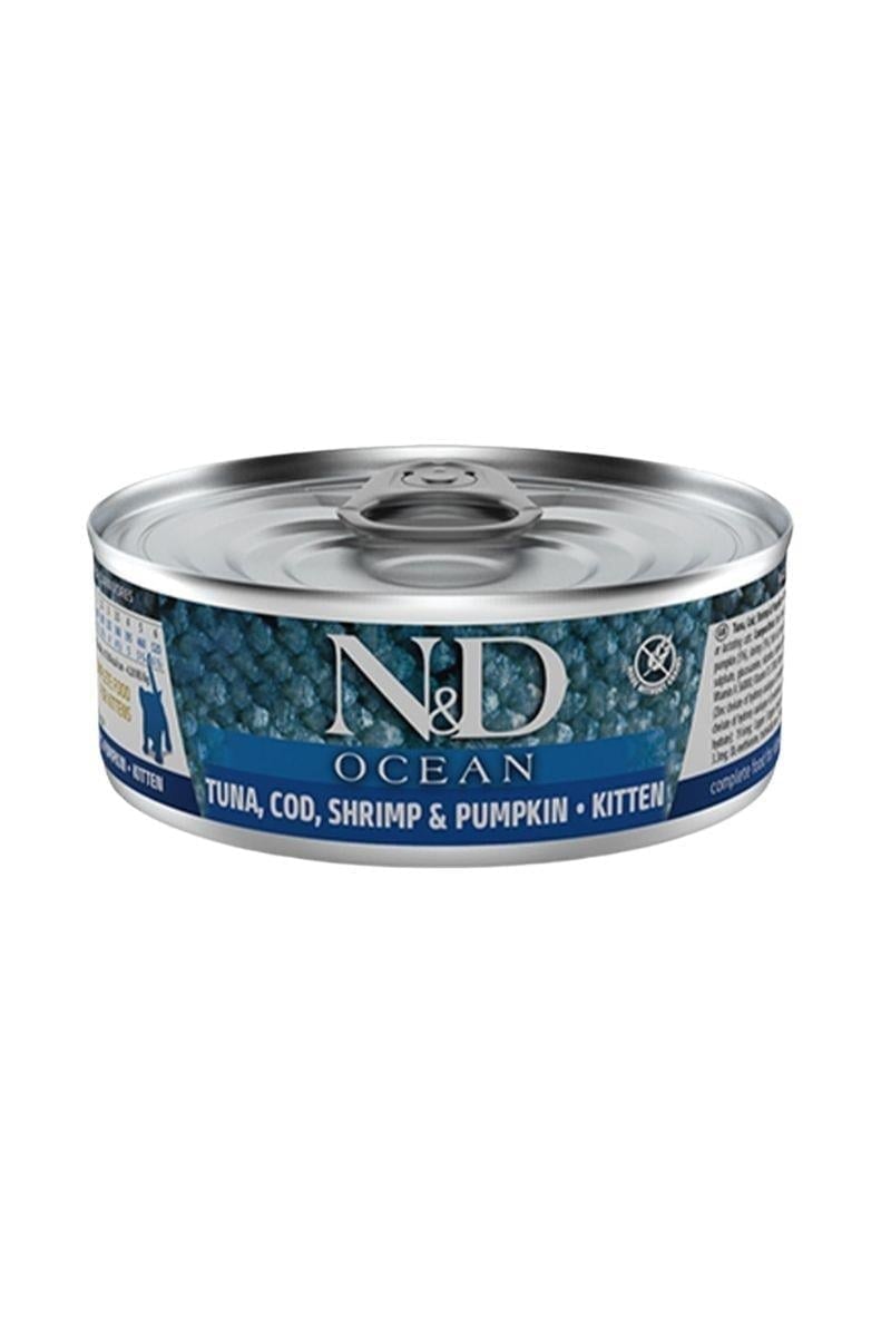  N&D Ocean Ton, Karides ve Balkabağı Yavru Kedi Yaş Maması 70 Gr