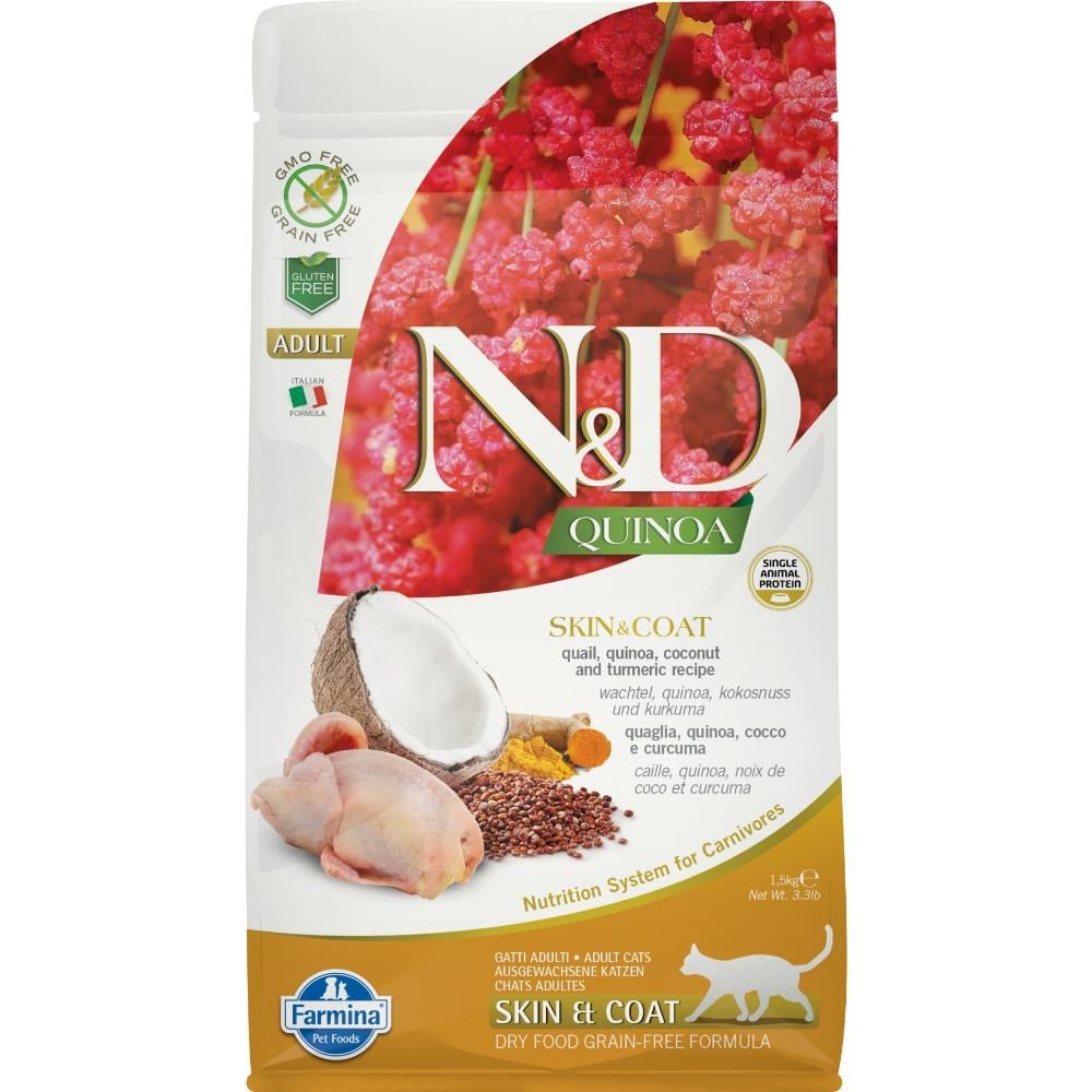 N&D Quinoa Skin & Coat Deri Tüy Sağlığı Bıldırcınlı Kedi Maması 1.5 Kg