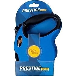 Polo Otomatik Köpek ve Kedi Gezdirme Tasmaları - Bikoşu Mama Polo Prestige Mavi Otomatik Tasma L 5M/50Kg