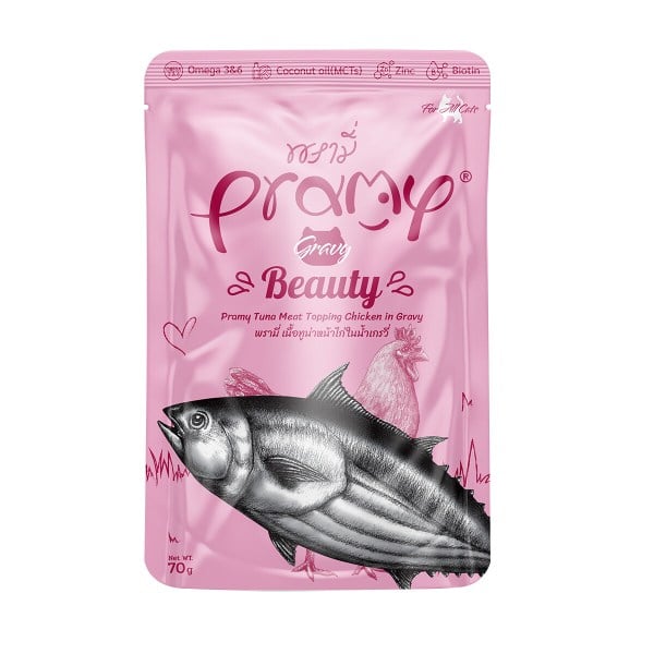  Pramy Beauty Sos İçinde Ton Balıklı ve Tavuk Etli Kedi Konservesi 70gr
