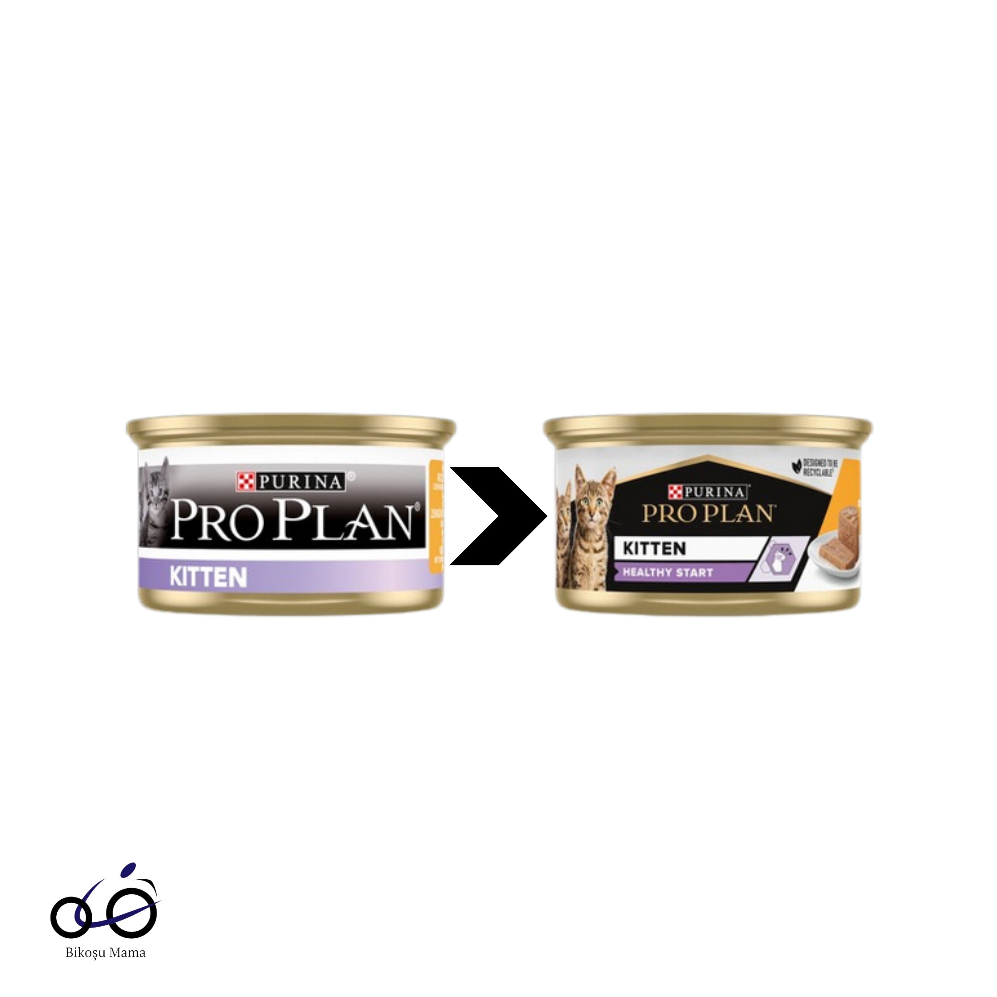 Pro Plan Kitten Tavuklu Yavru Kedi Pouch 6x85g | Bikoşu Mama Pro Plan Kitten Tavuklu Yavru Kedi Konservesi 6x85gr