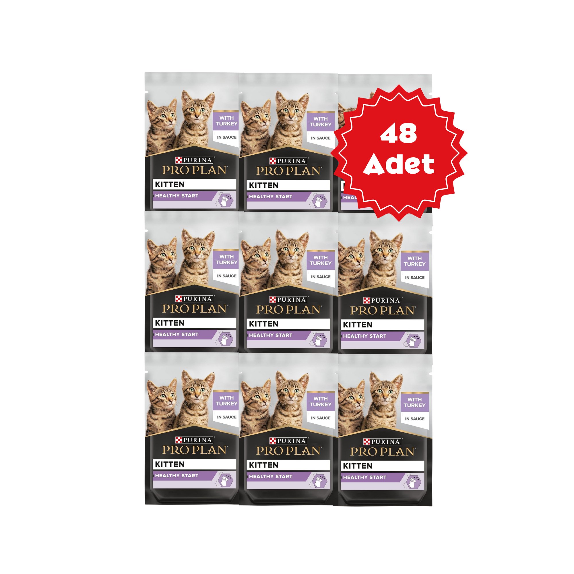  Pro Plan Pouch Sos İçinde Hindili Yavru Kedi Konservesi 85 Gr X 48 Adet