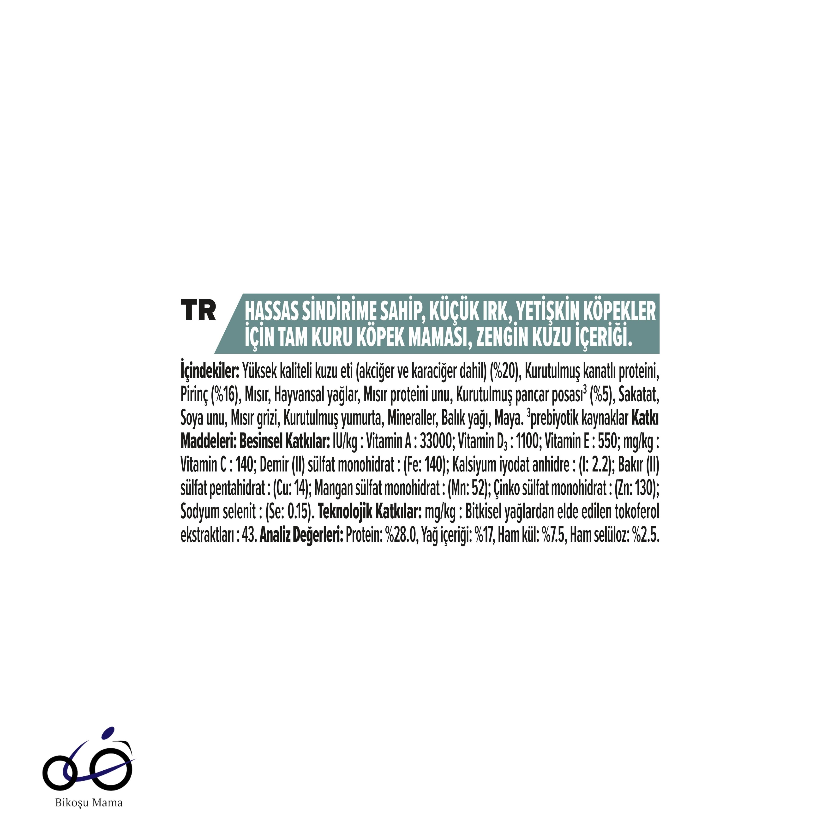 Pro Plan Small&Mini Sensitive Digestion Kuzu Etli Küçük Irk Yetişkin Köpek Maması 7kg