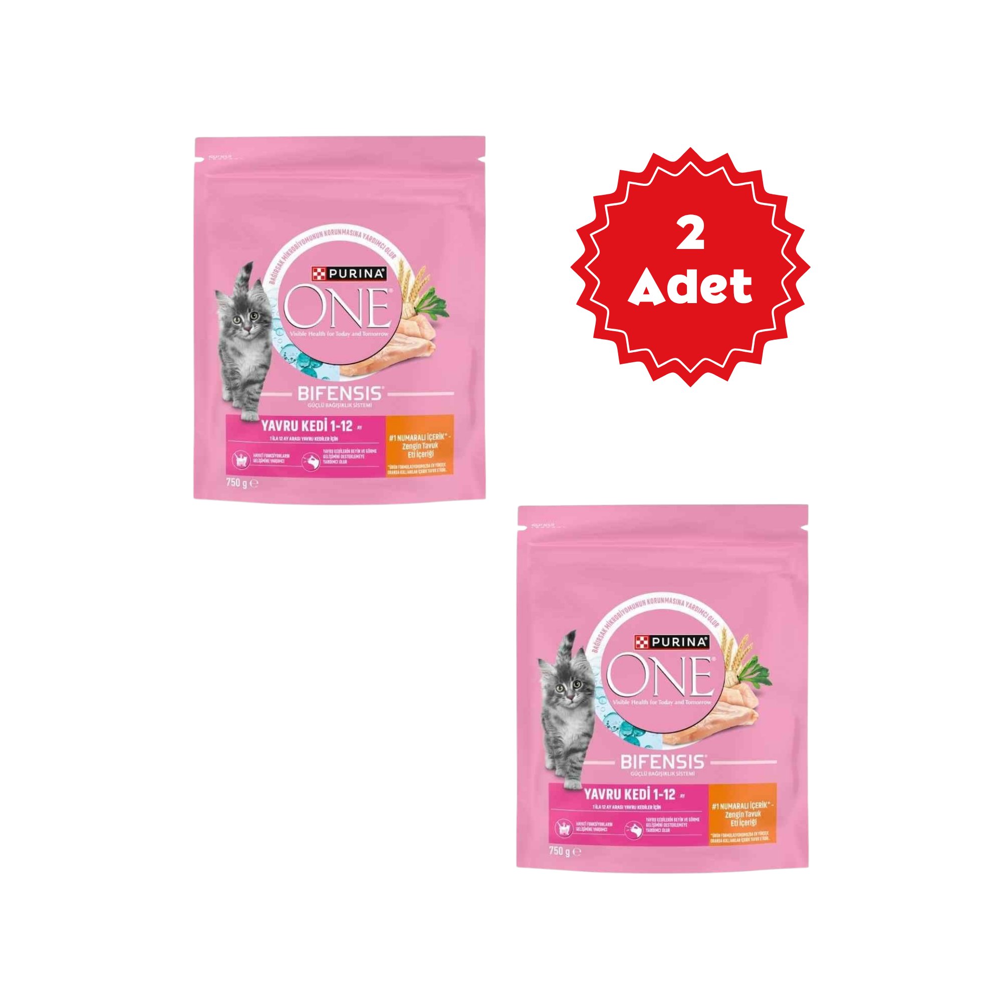  Purina One Tavuklu Yavru Kedi Maması 750 gr x 2 Adet