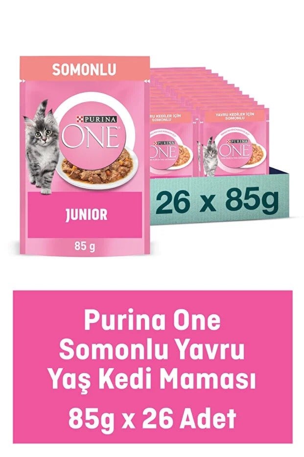  Purina One Yavru Kedi Maması Somon & Havuç Kedi Yaş Mama 85gr x 26 Adet