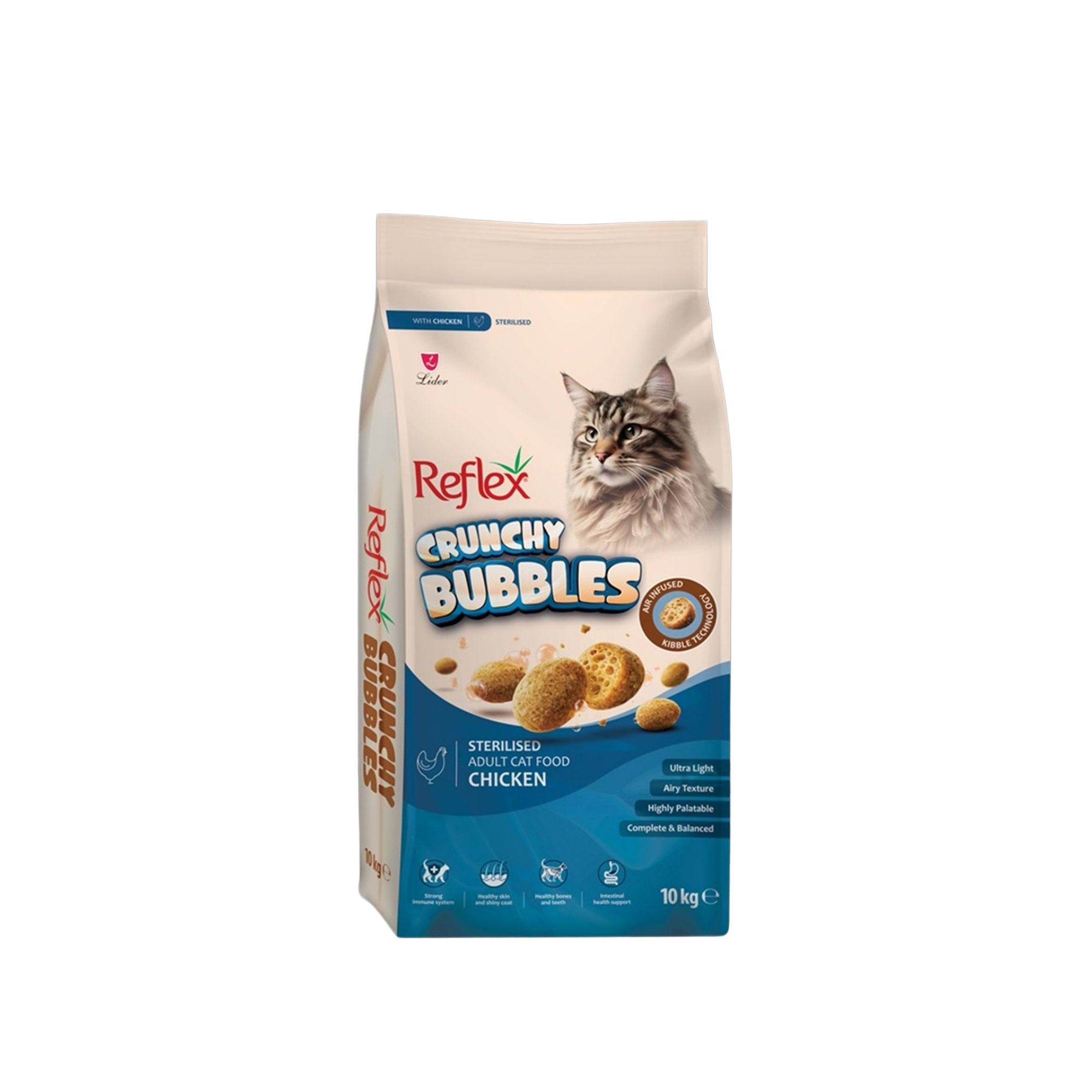  Reflex Crunchy Bubbles Tavuklu Kısırlaştırılmış Yetişkin Kedi Maması 10 Kg