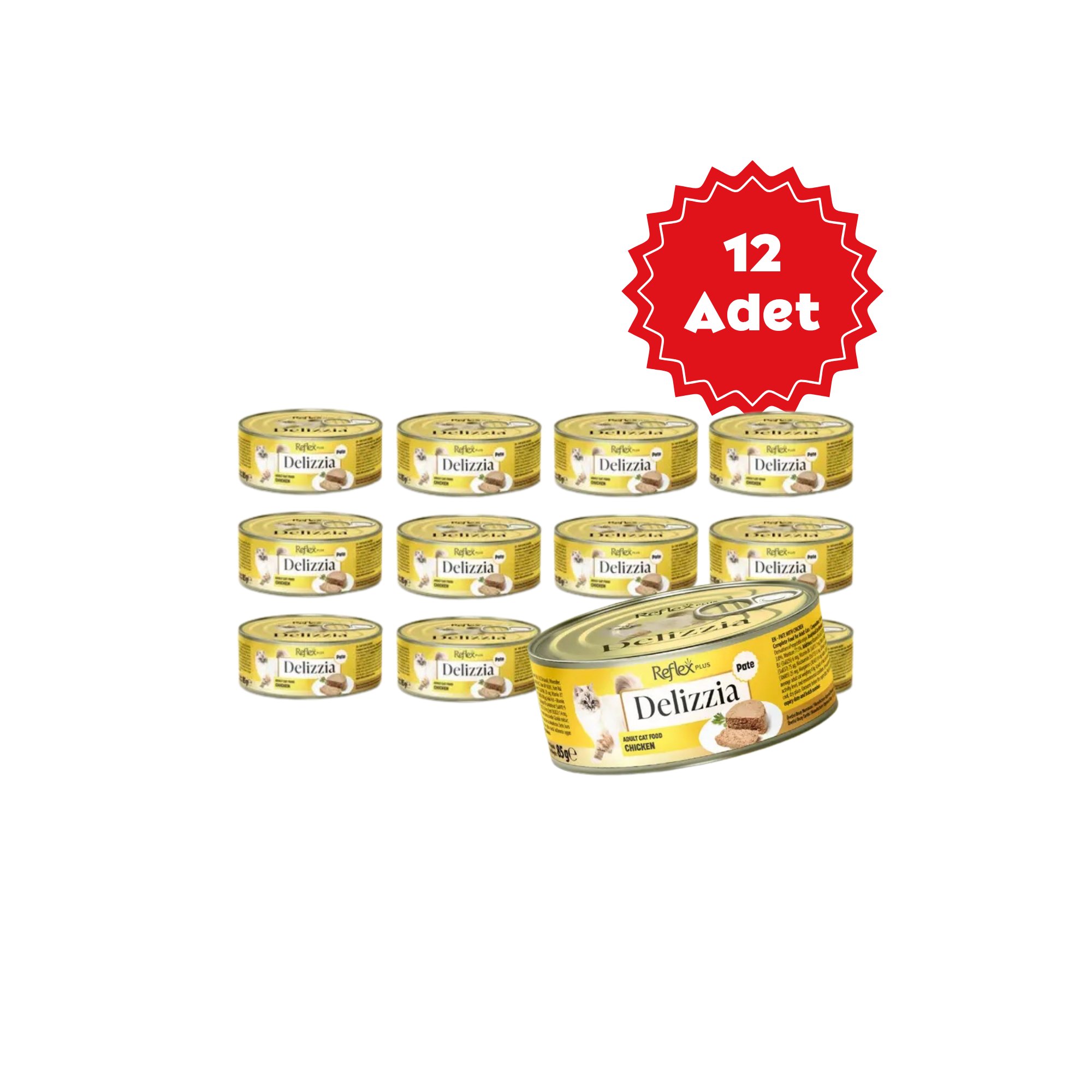  Reflex Plus Delizzia Tavuklu Ezme Yetişkin Kedi Konservesi 85gr x 12 Adet