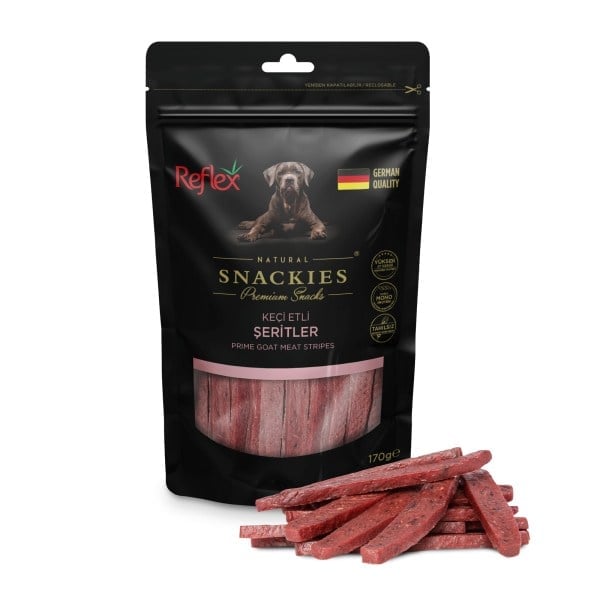  Reflex Snackies Natural Keçi Etli Şerit Tahılsız Köpek Ödül Maması 170gr