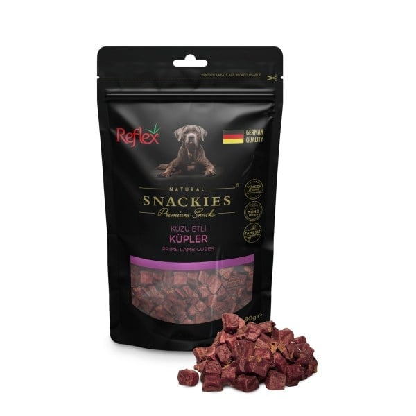  Reflex Snackies Natural Kuzu Etli Küp Tahılsız Köpek Ödülü 80gr