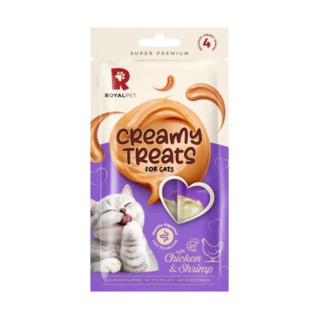  ROYALPET Creamy Tavuklu ve Karidesli Krema Kedi Ödül Maması 14gr (4'lü)