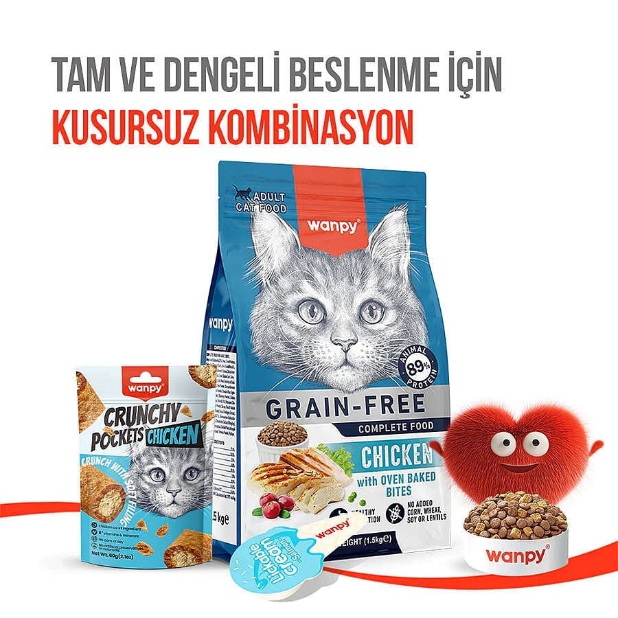  Wanpy Crunchy Pockets Tavuklu Kedi Ödülü 60gr