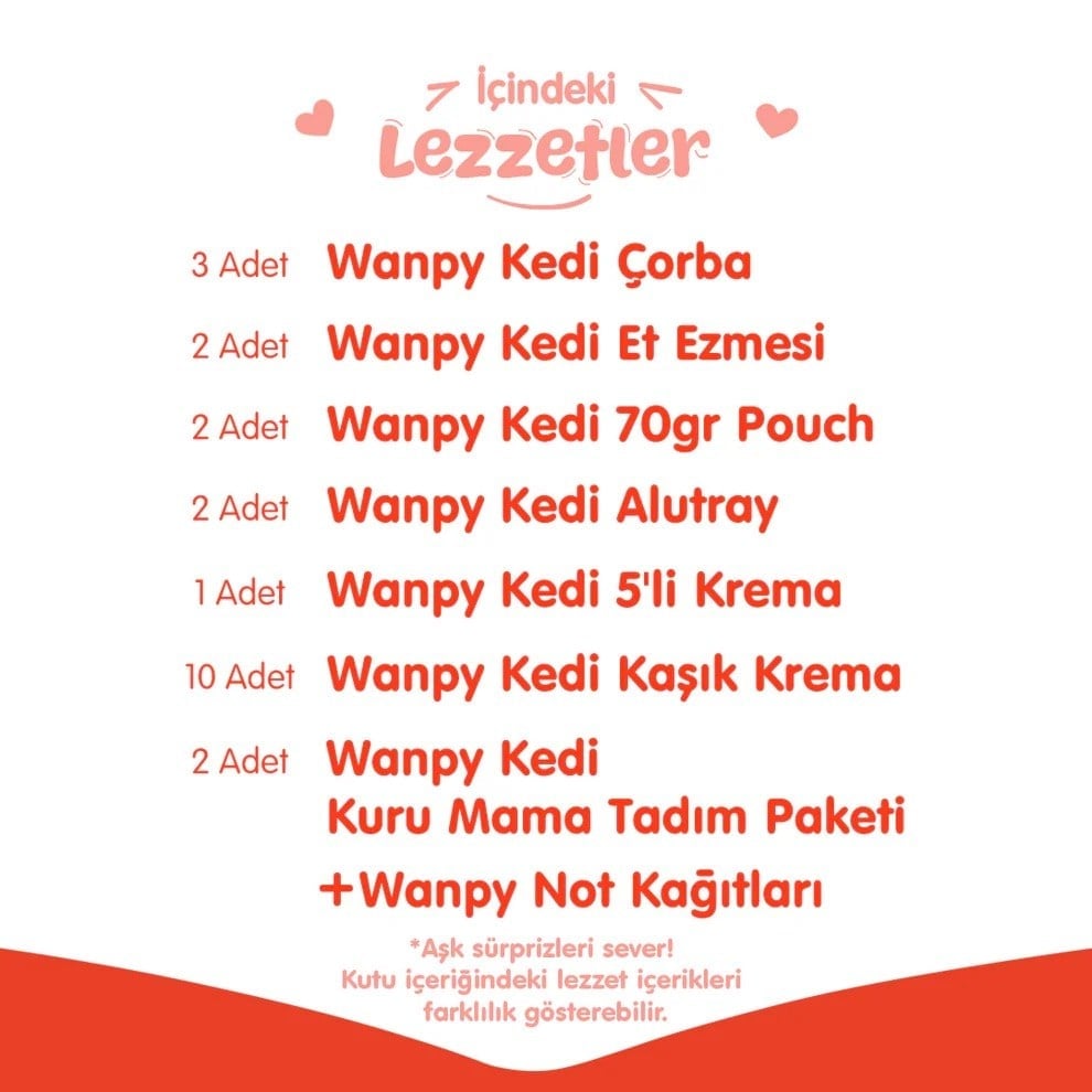  Wanpy Kalp Kutu Seti Karışık Kedi Ödülü