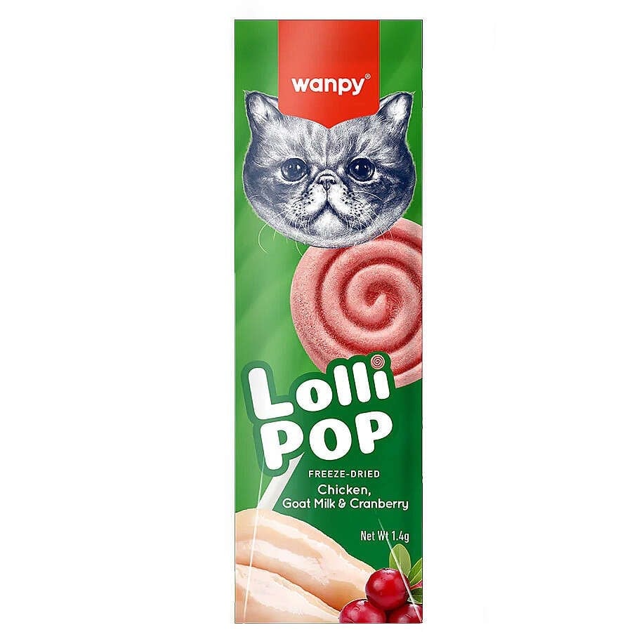  WANPY KEDİLER İÇİN DONDURULARAK KURUTULMUŞ LOLİPOP - KIZILCIK1.4 G*10'LU