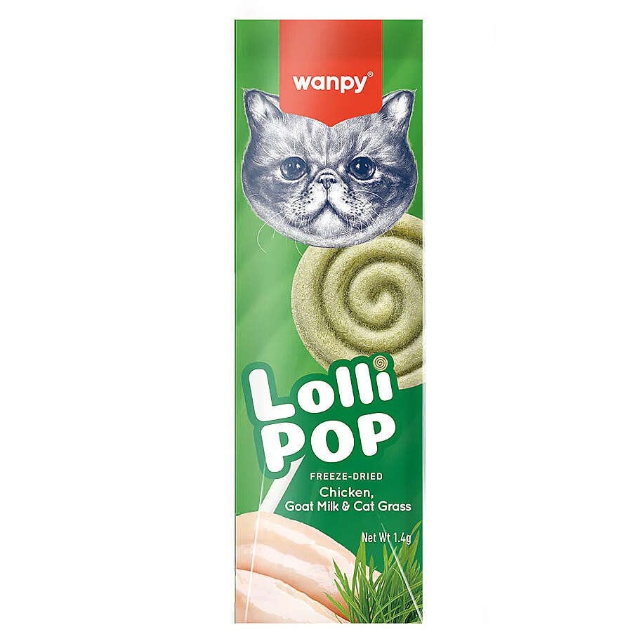  WANPY KEDİLER İÇİN DONDURULARAK KURUTULMUŞ LOLİPOP - KEDİ OTU -1.4 G*10'LU