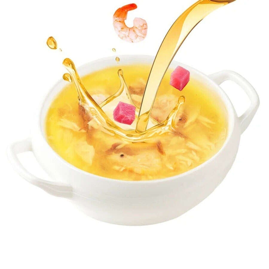  Wanpy Meat Broth Kediler için Karidesli ve Ton Balığı Eti Tahılsız Ek Besin Çorbası 50gr
