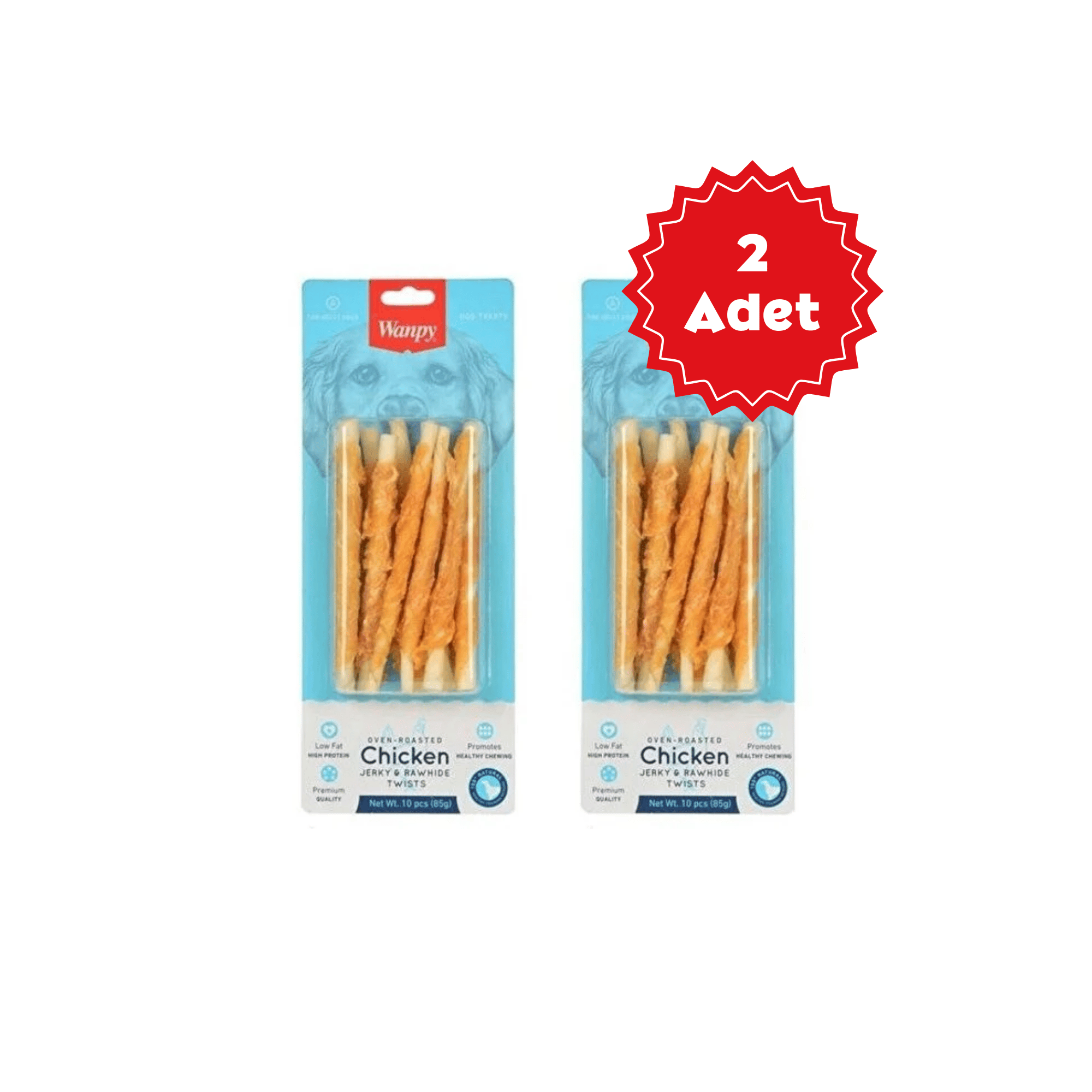  Wanpy Tavuk Sargılı Çiğneme Çubukları Köpek Ödülü 85gr x 2 Adet