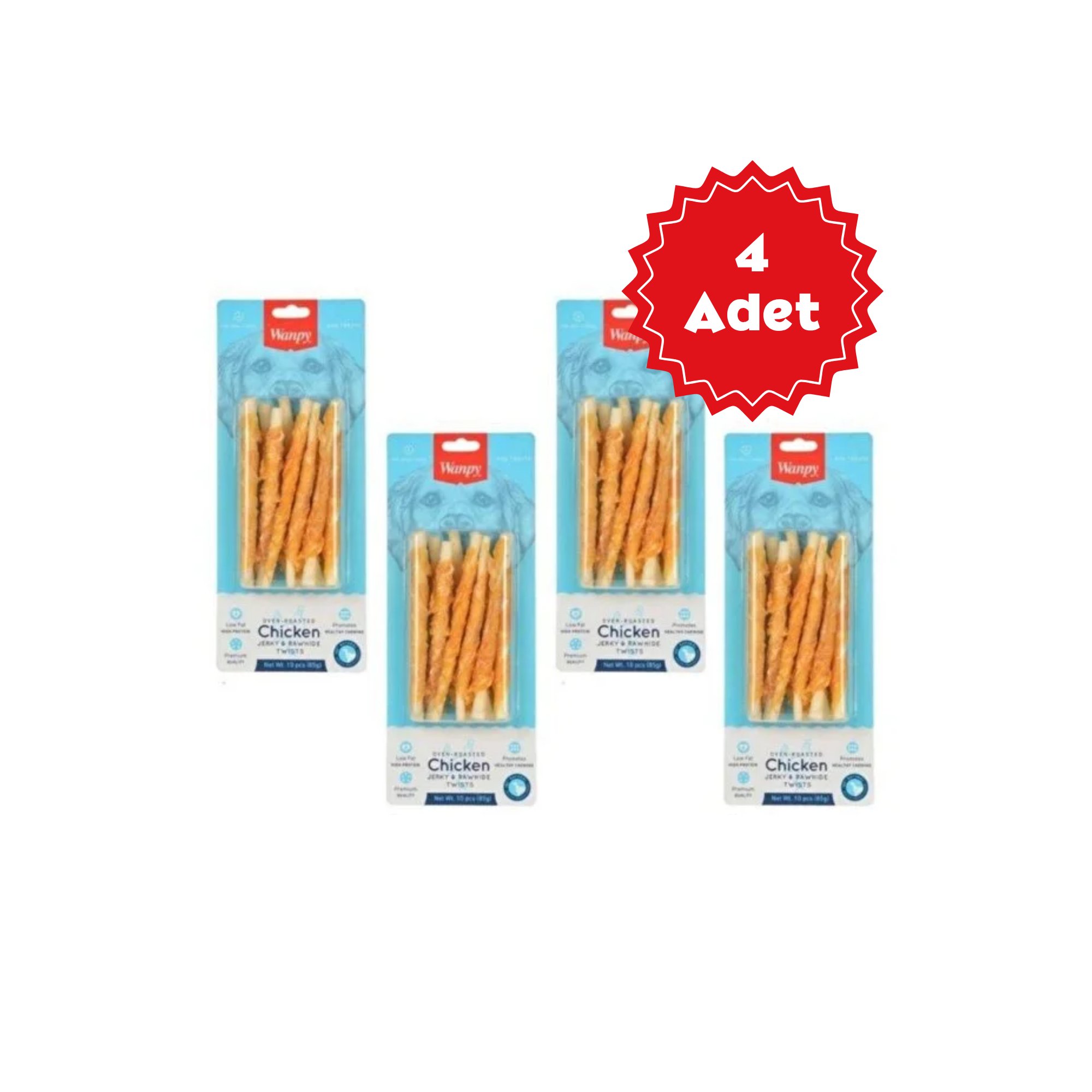  Wanpy Tavuk Sargılı Çiğneme Çubukları Köpek Ödülü 85gr x 4 Adet