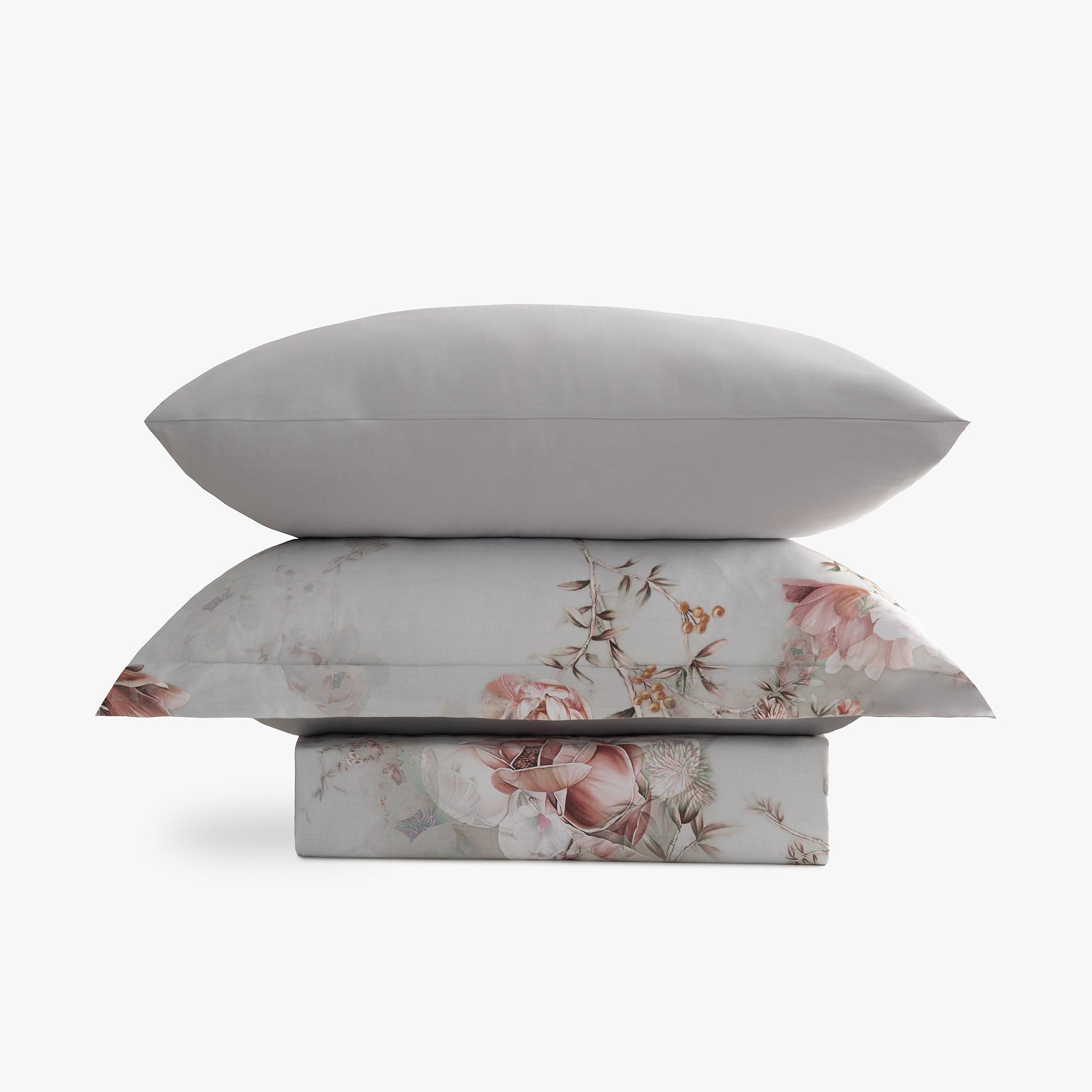 Bloomy Çiçek Senfonisi Çift Kişilik %100 Ege Pamuğu Nevresim Seti - 2 Yastıklı Mint