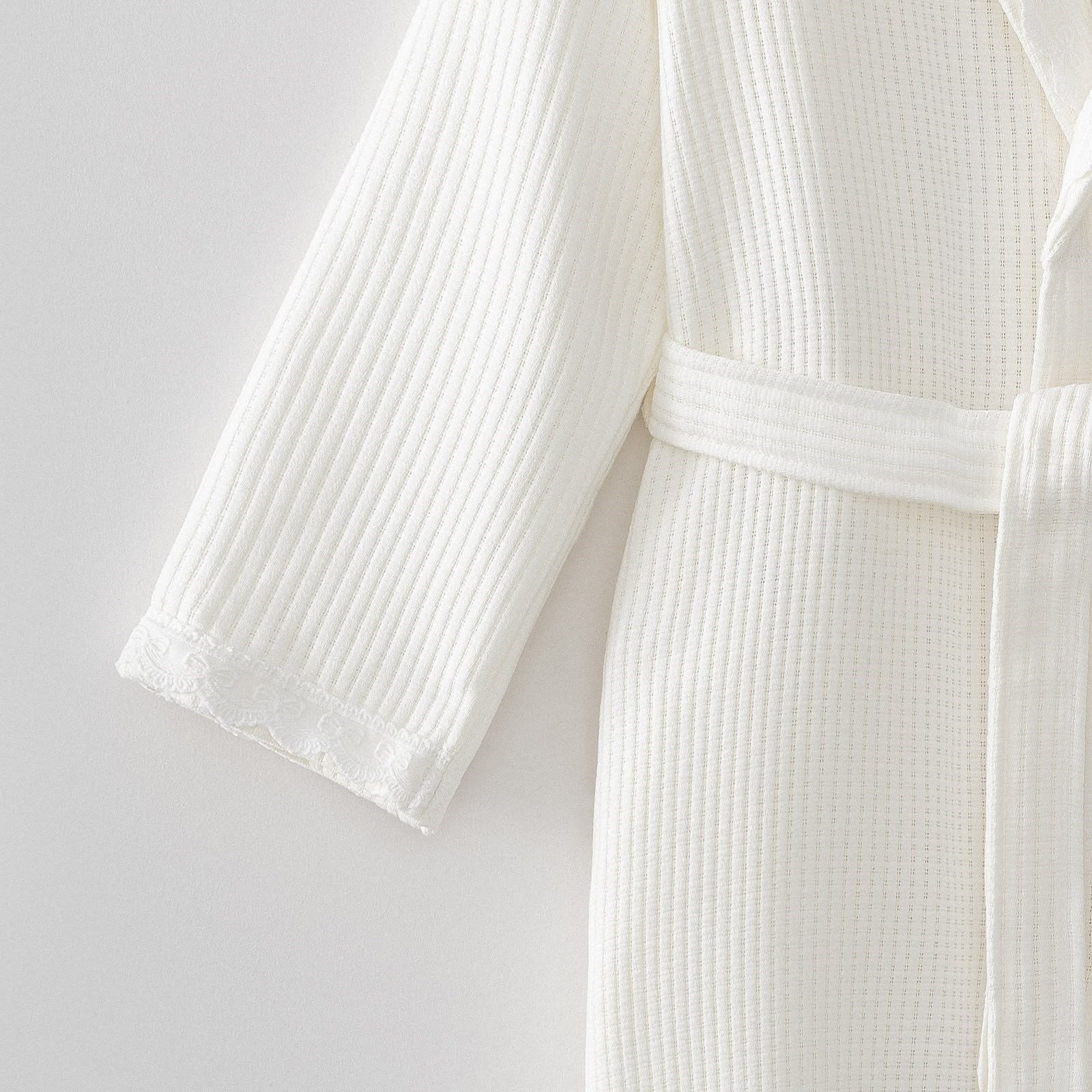 Eco Cotton Alessa Kadın Pike Bornoz Organik Pamuk Krem