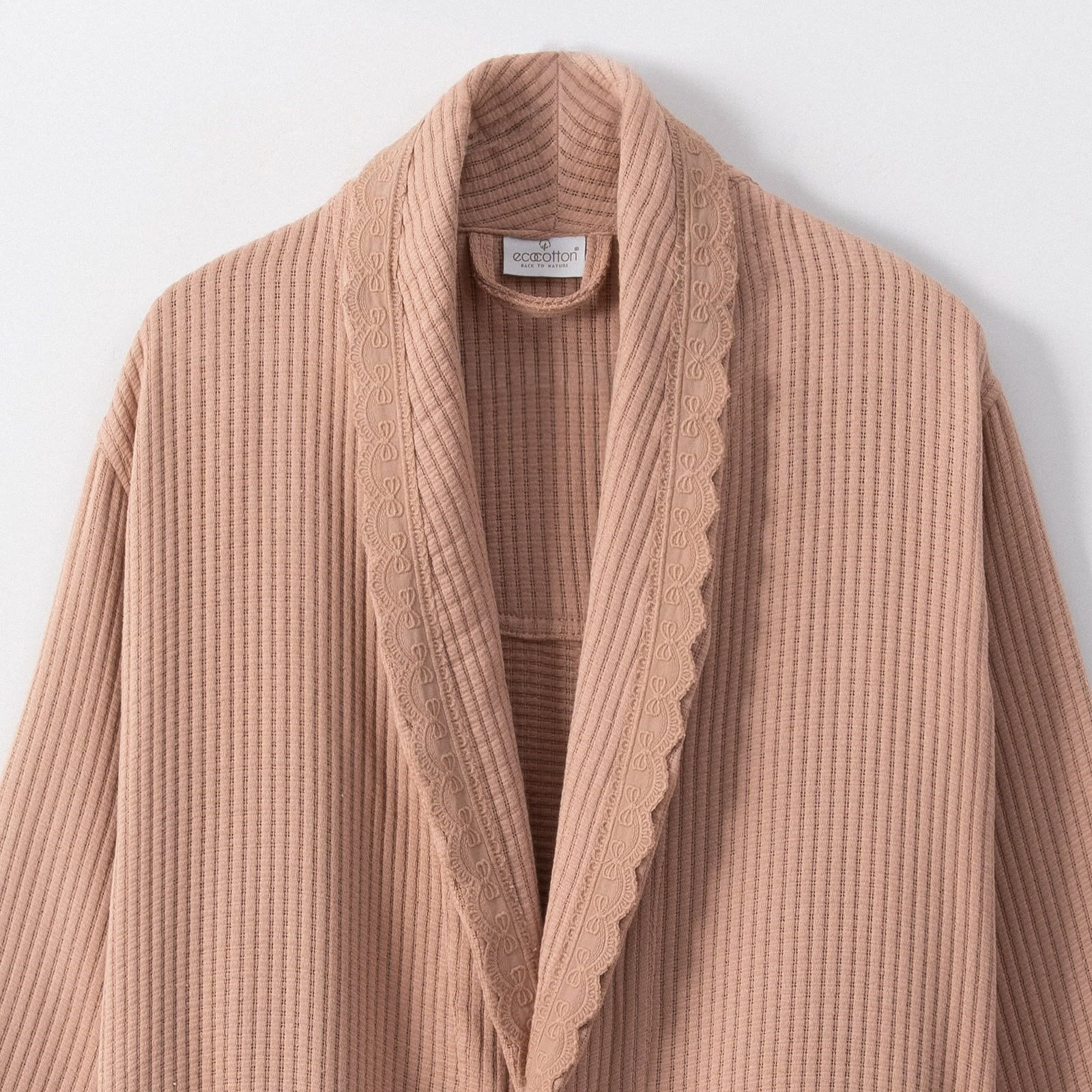 Eco Cotton Alessa Kadın Pike Bornoz Organik Pamuk Terra