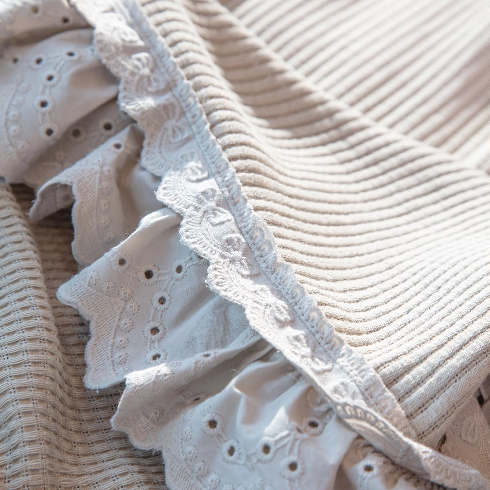 Eco Cotton Alessa Tek Kişilik Pike Takımı Organik Pamuk Bej