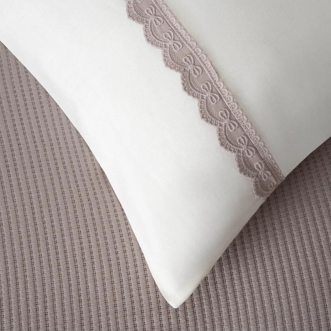 Eco Cotton Alessa Tek Kişilik Pike Takımı Organik Pamuk Gri