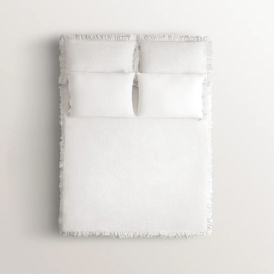 Eco Cotton Ayda Battal Boy Nevresim Takımı Organik Pamuk Krem