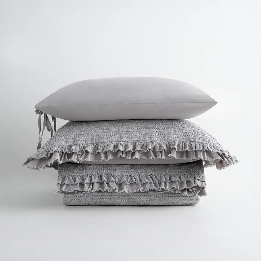 Eco Cotton Ayda Battal Boy Nevresim Takımı Organik Pamuk Gri