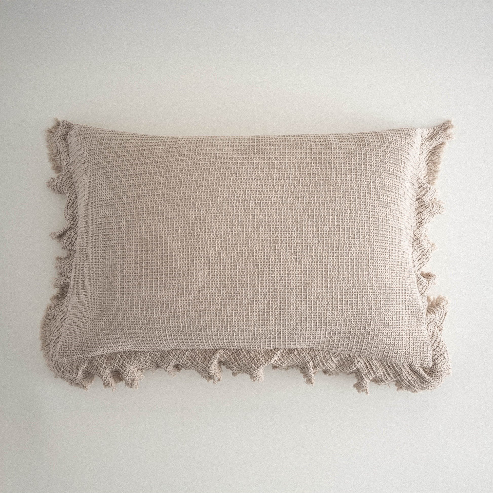 Eco Cotton Dina Çift Kişilik Organik Pamuk Pike Yatak Örtüsü Seti Bej