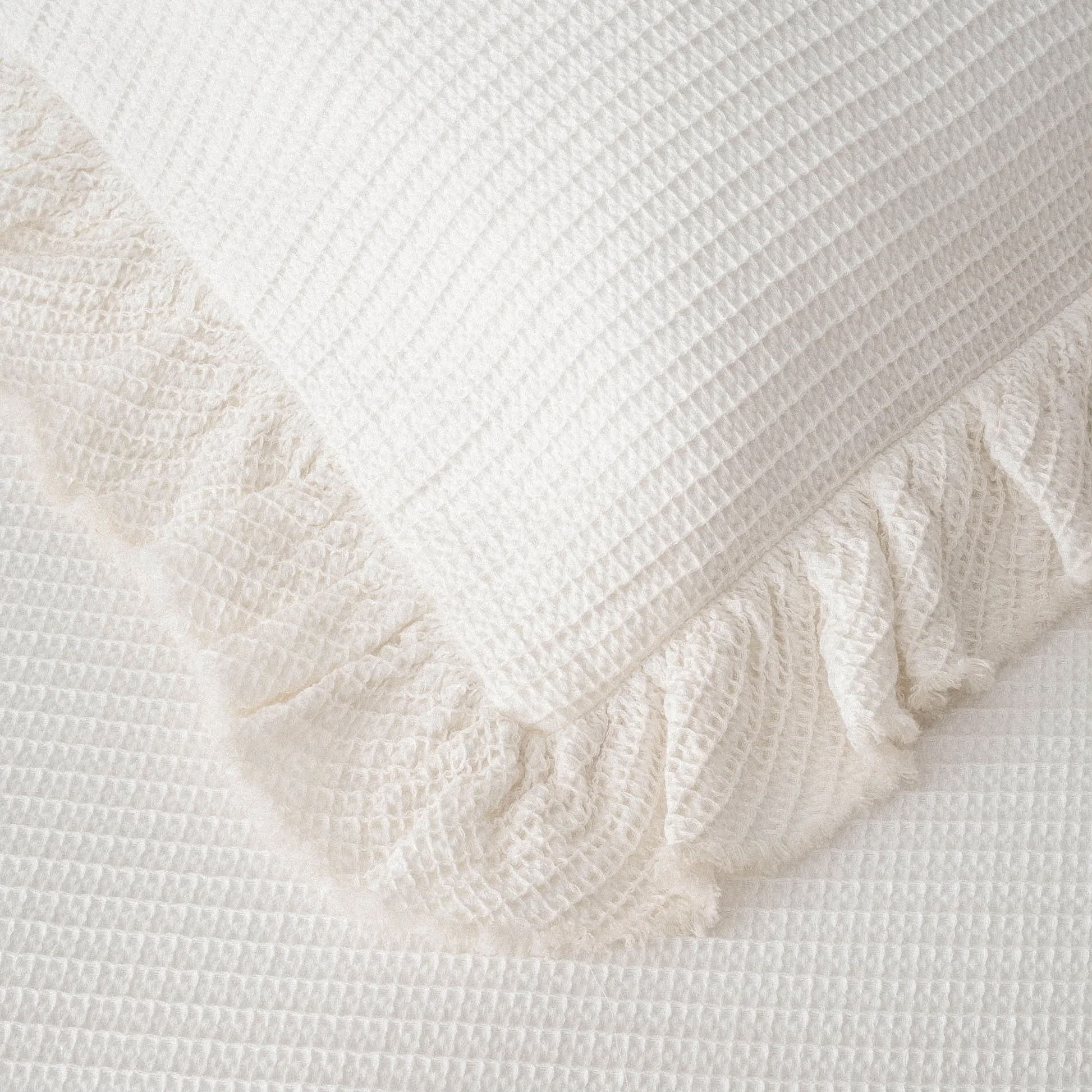 Eco Cotton Dina Çift Kişilik Organik Pamuk Pike Yatak Örtüsü Seti Krem