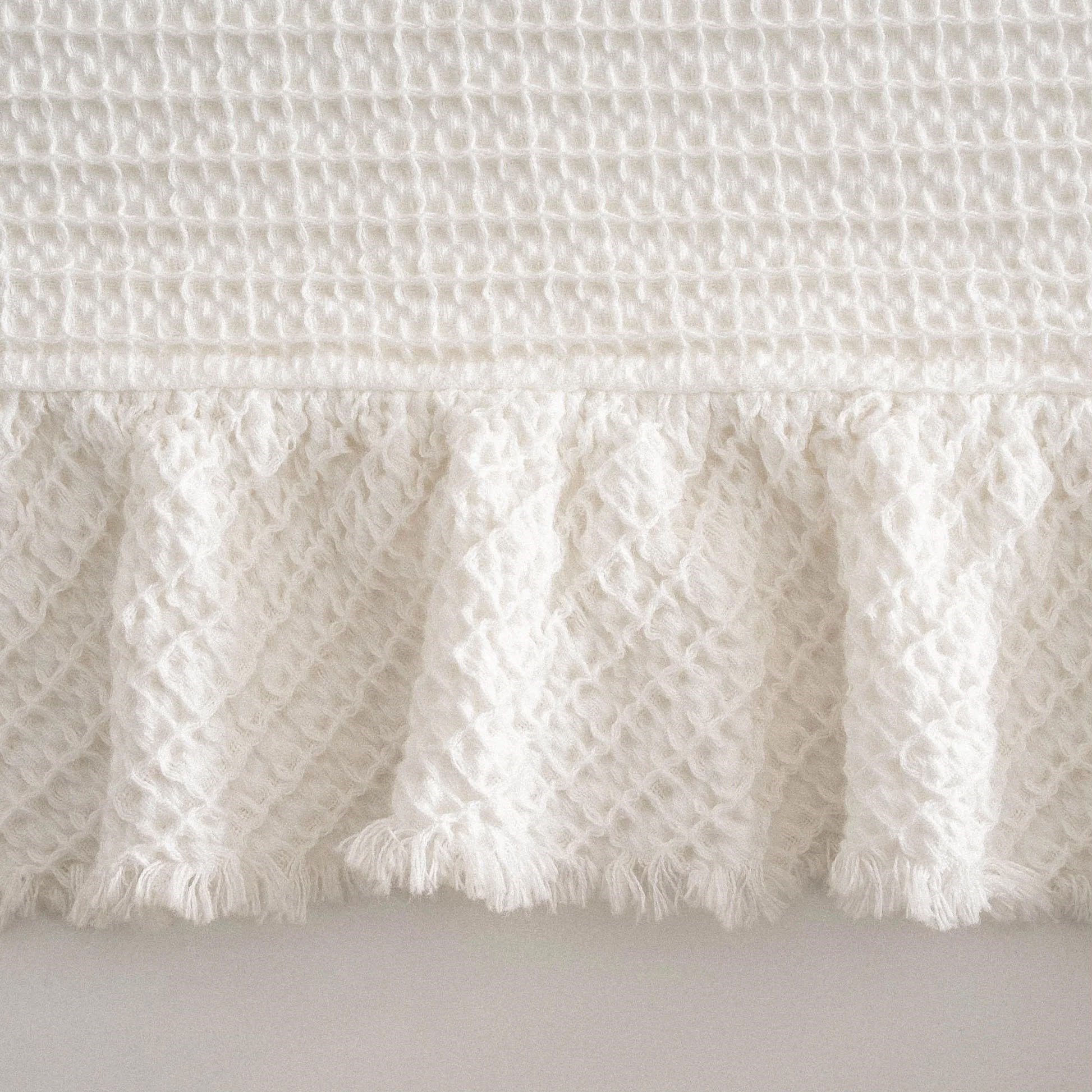 Eco Cotton Dina Çift Kişilik Organik Pamuk Pike Yatak Örtüsü Seti Krem