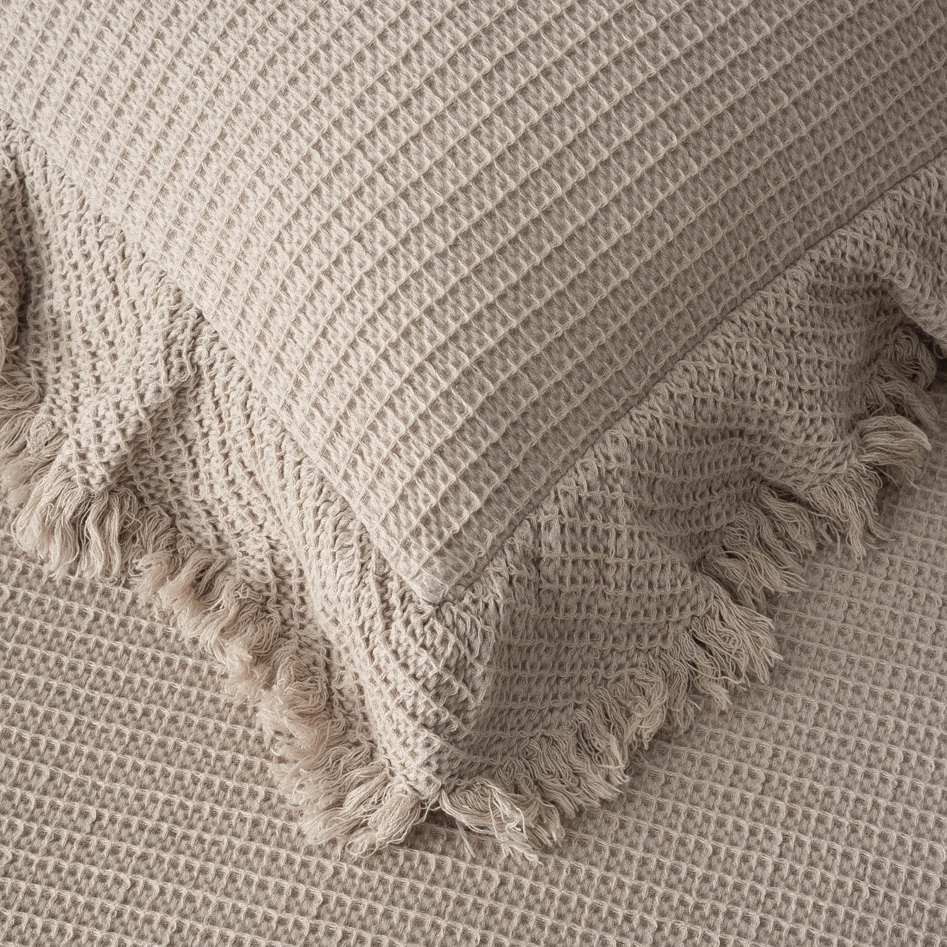Eco Cotton Dina Çift Kişilik Organik Pamuk Pike Yatak Örtüsü Seti Bej