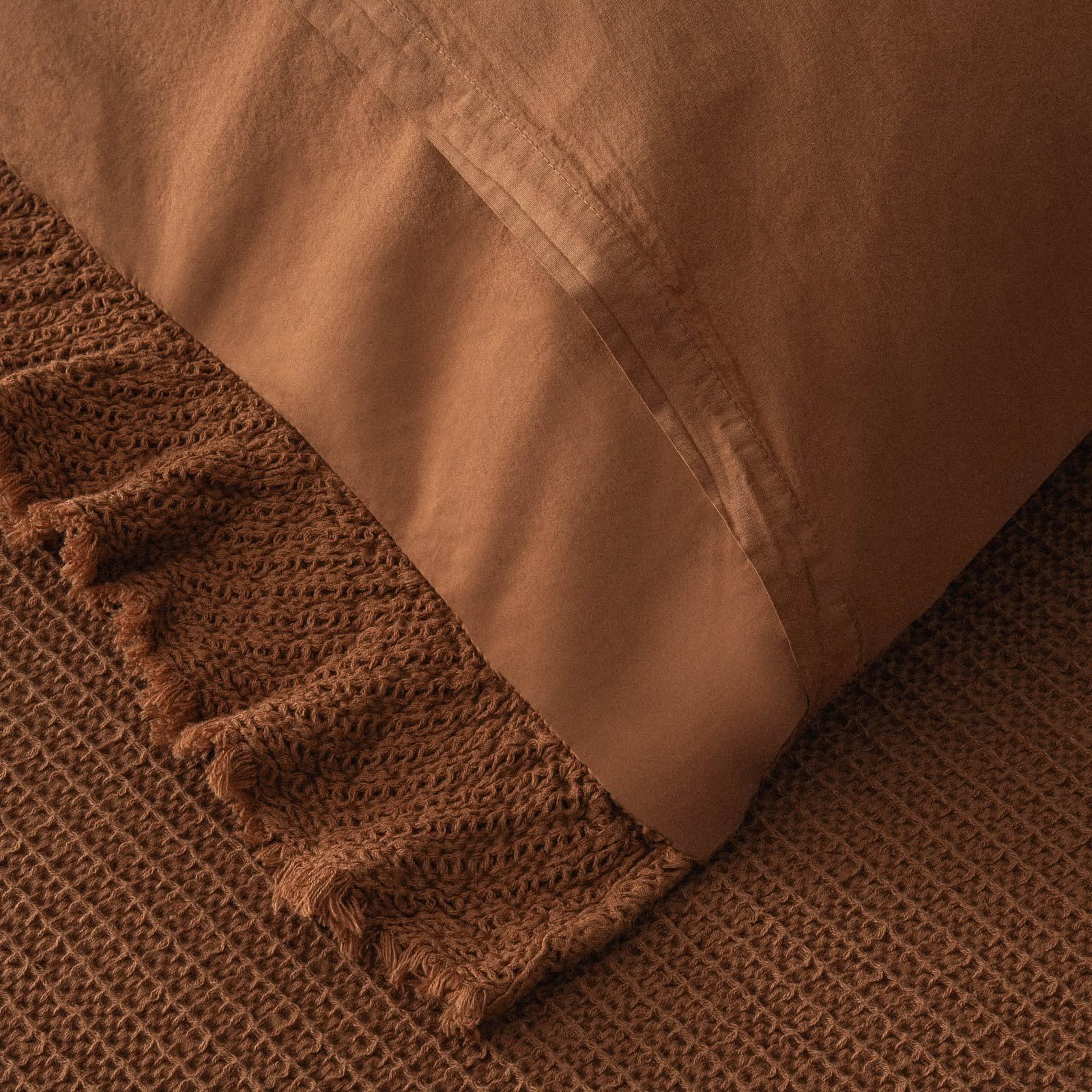 Eco Cotton Dina Çift Kişilik Organik Pamuk Pike Yatak Örtüsü Seti Terra