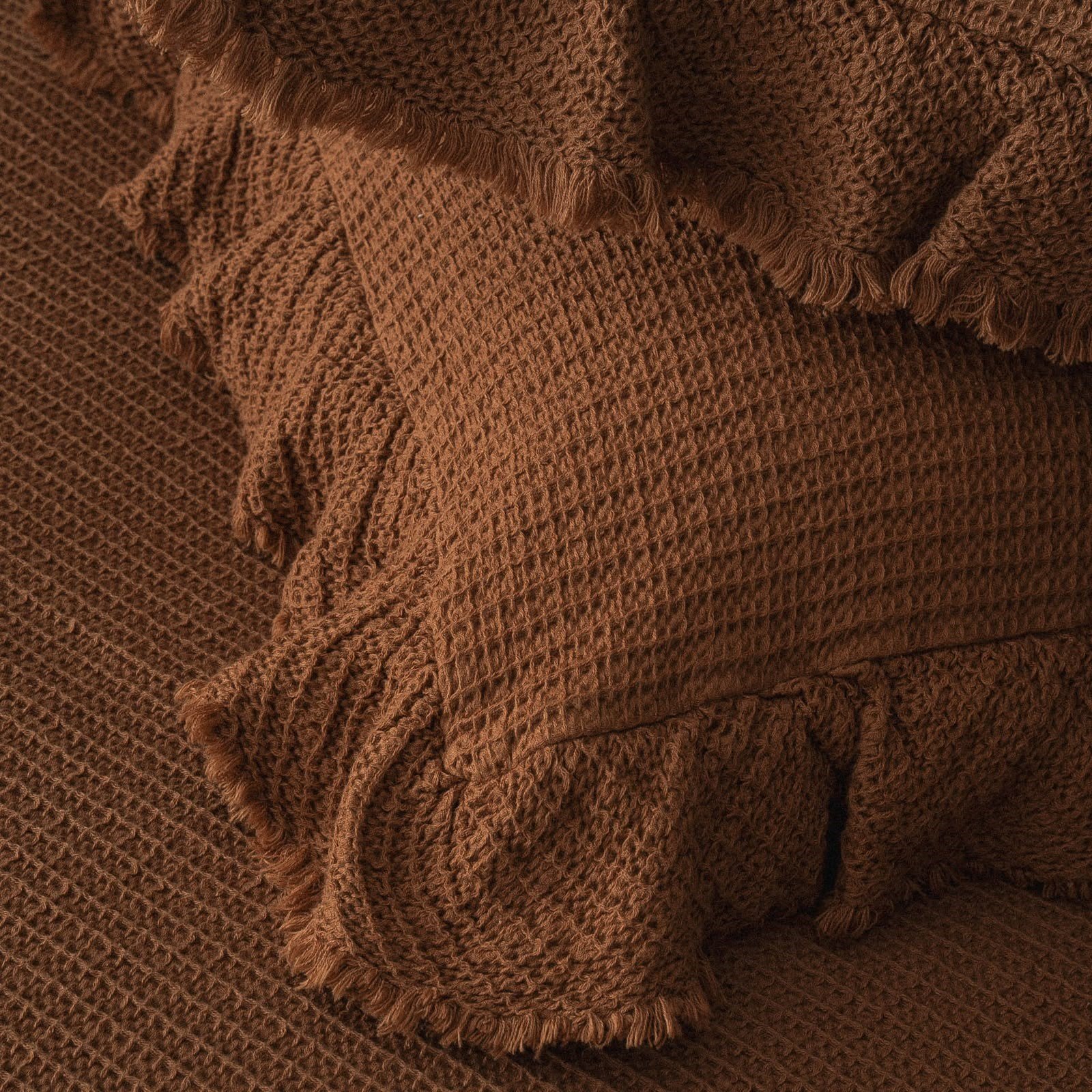 Eco Cotton Dina Çift Kişilik Organik Pamuk Pike Yatak Örtüsü Seti Terra