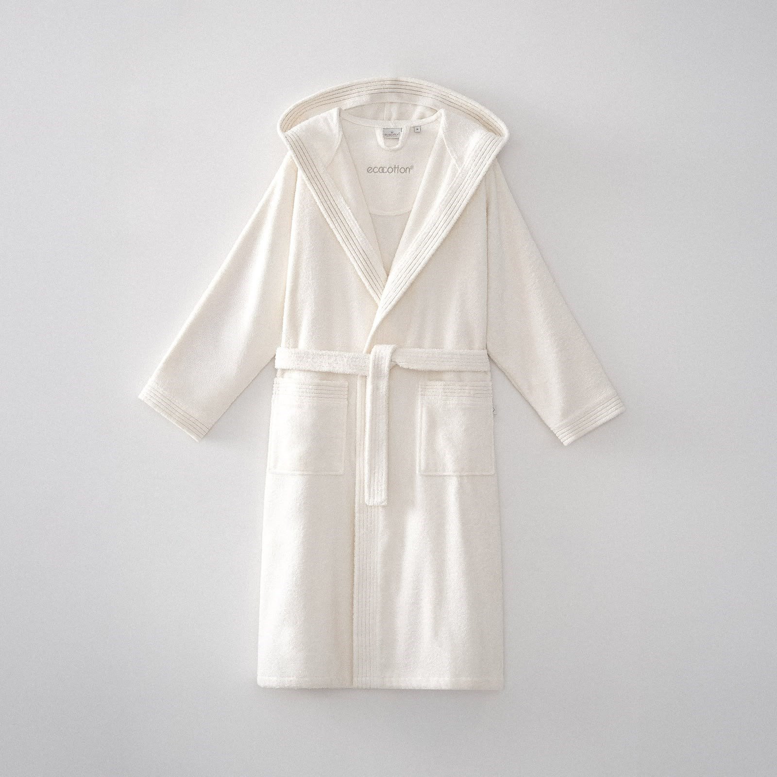 Eco Cotton Ecosoft Yeni Erkek Bornoz Organik Pamuk Krem