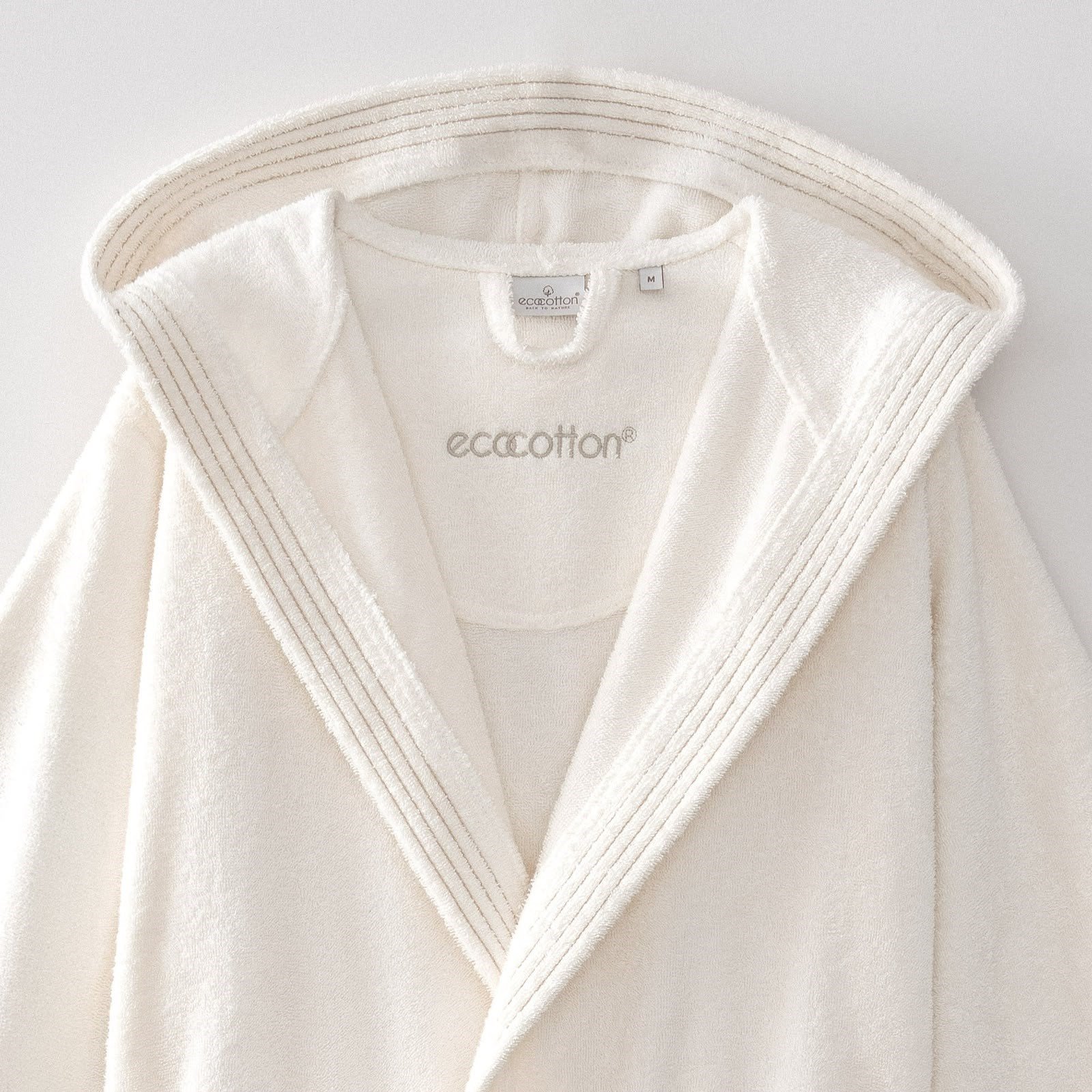Eco Cotton Ecosoft Yeni Erkek Bornoz Organik Pamuk Krem