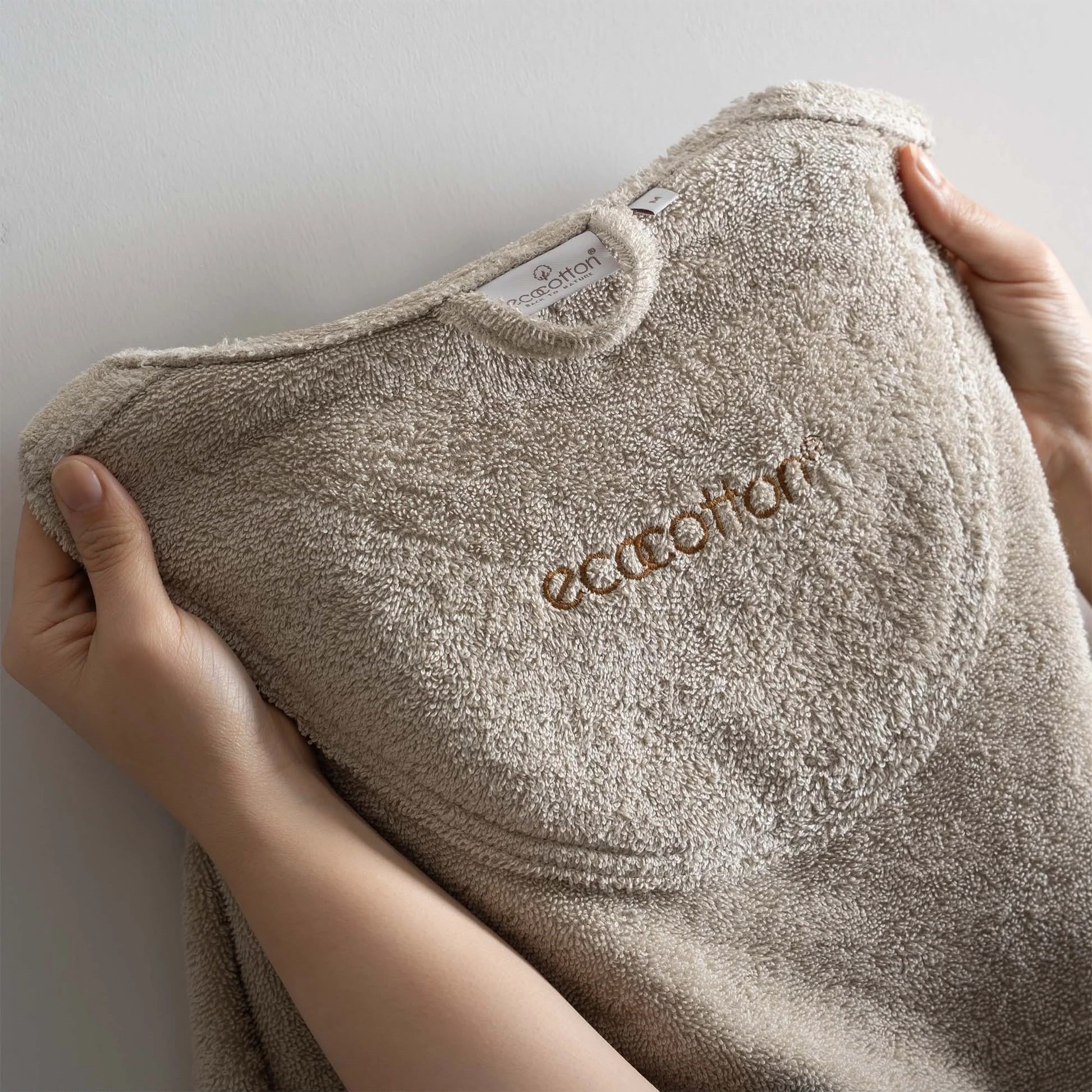 Eco Cotton Ecosoft Yeni Erkek Bornoz Organik Pamuk Bej