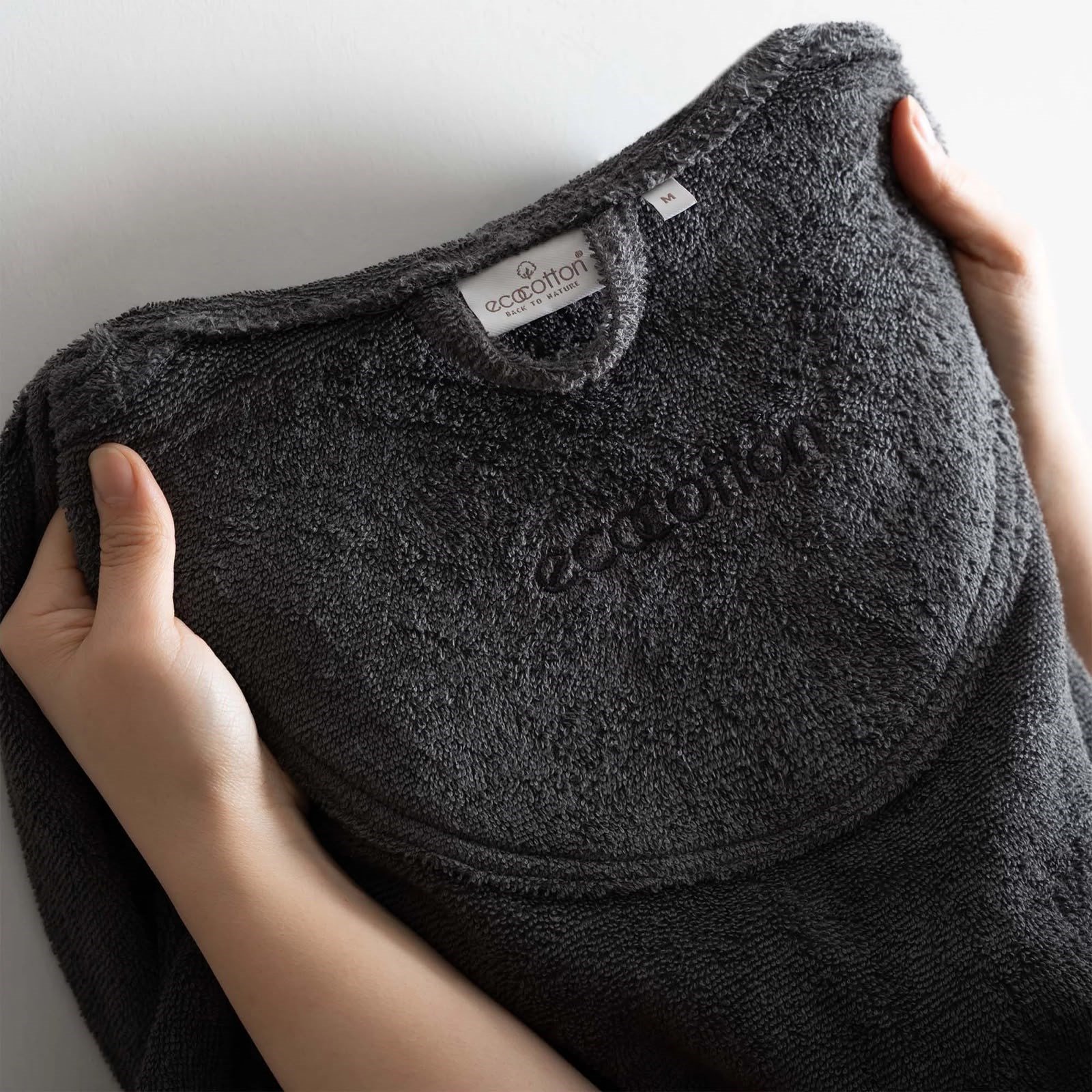 Eco Cotton Ecosoft Yeni Erkek Bornoz Organik Pamuk Antrasit