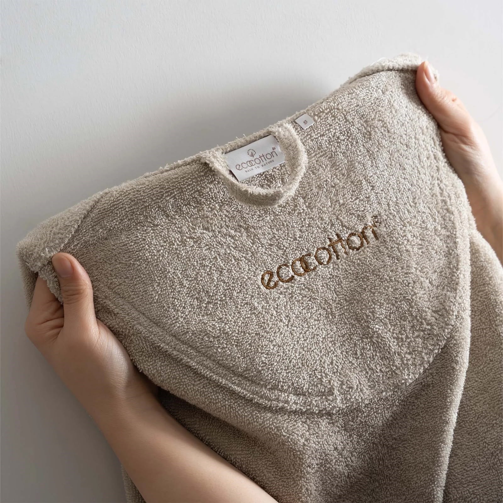 Eco Cotton Ecosoft Yeni Kadın Bornoz Organik Pamuk Bej