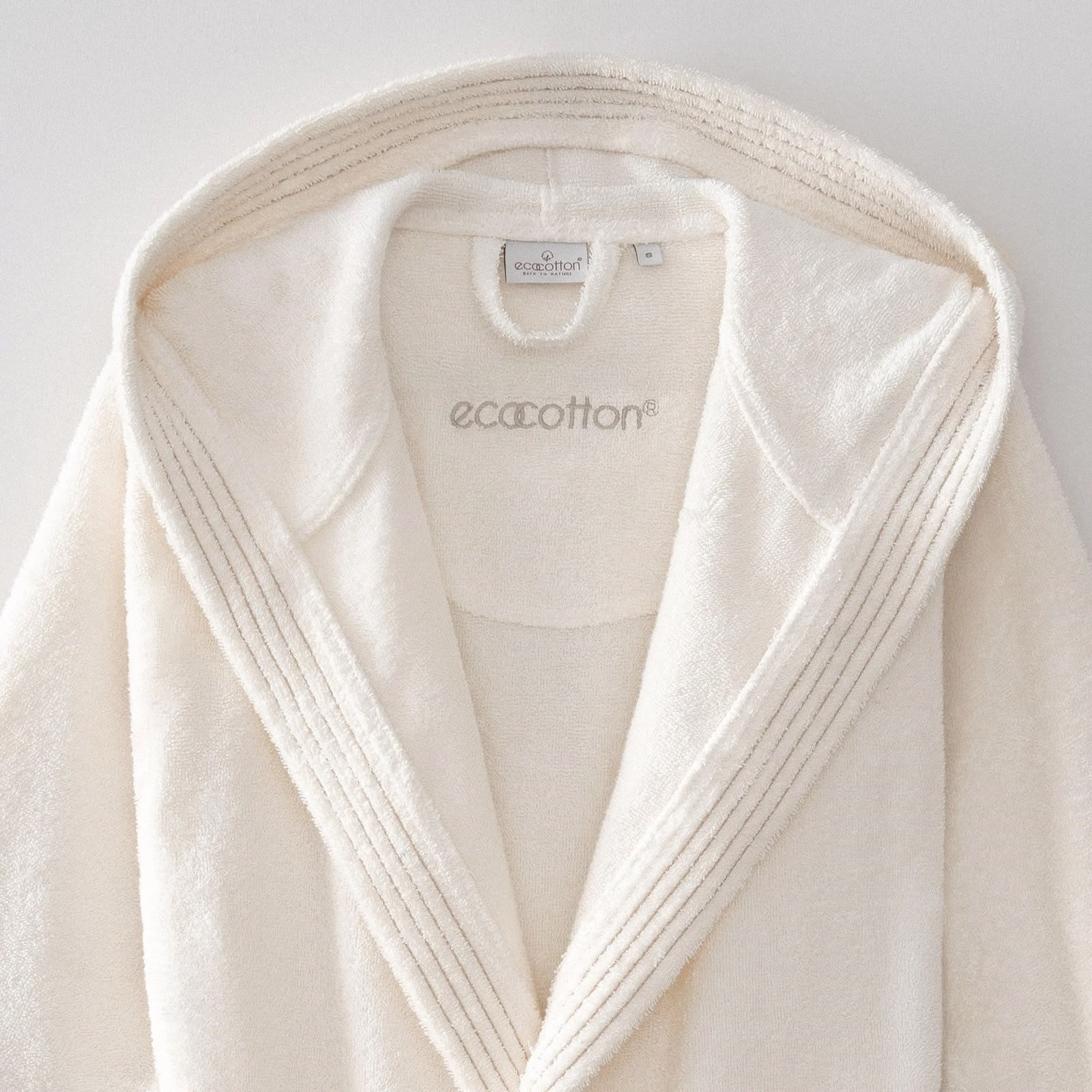 Eco Cotton Ecosoft Yeni Kadın Bornoz Organik Pamuk Krem