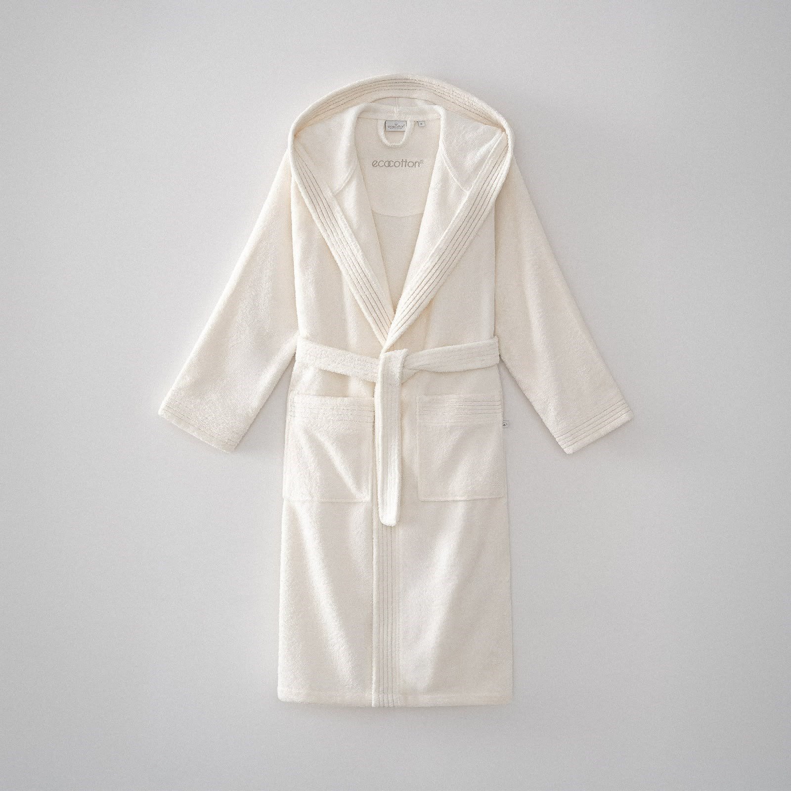 Eco Cotton Ecosoft Yeni Kadın Bornoz Organik Pamuk Krem