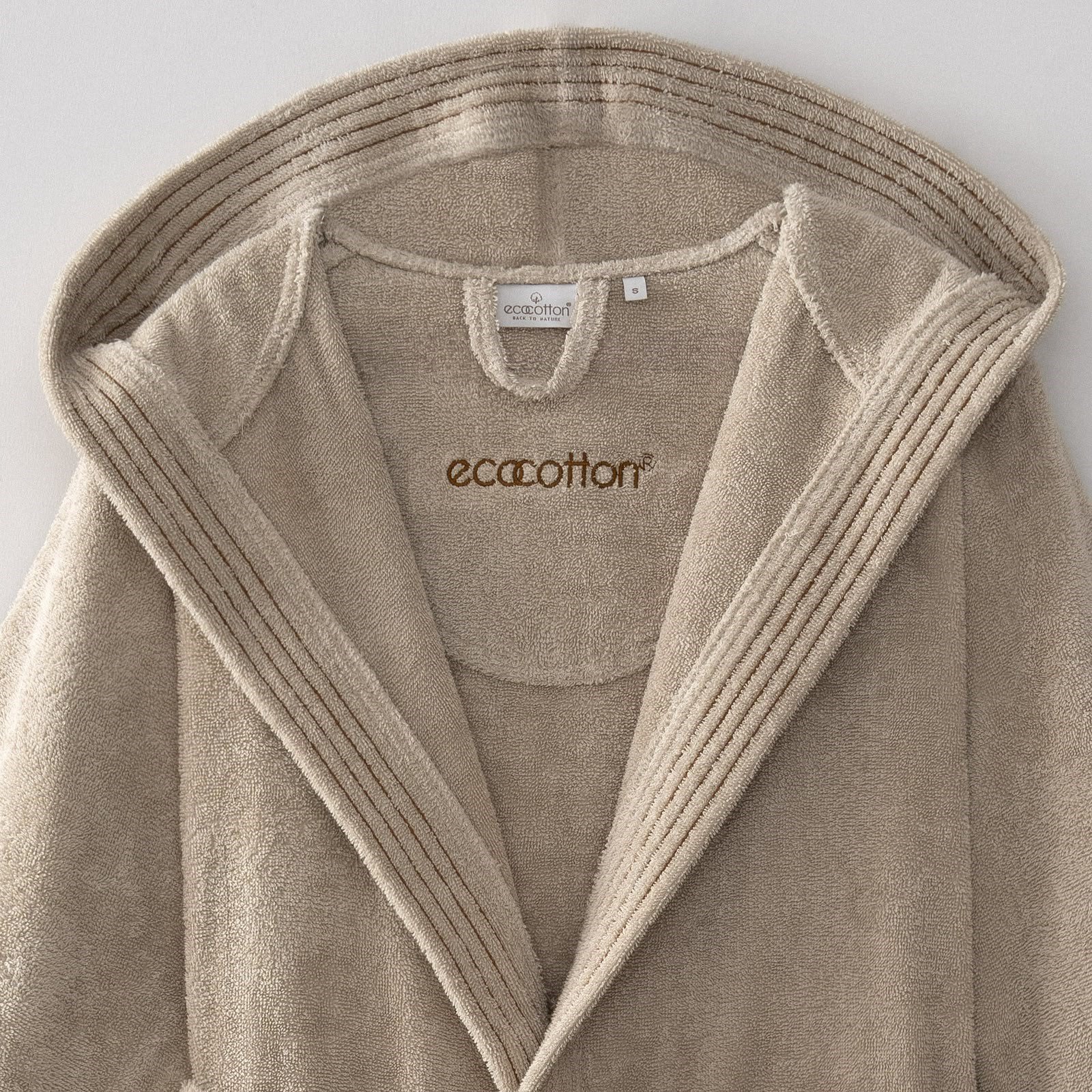 Eco Cotton Ecosoft Yeni Kadın Bornoz Organik Pamuk Bej