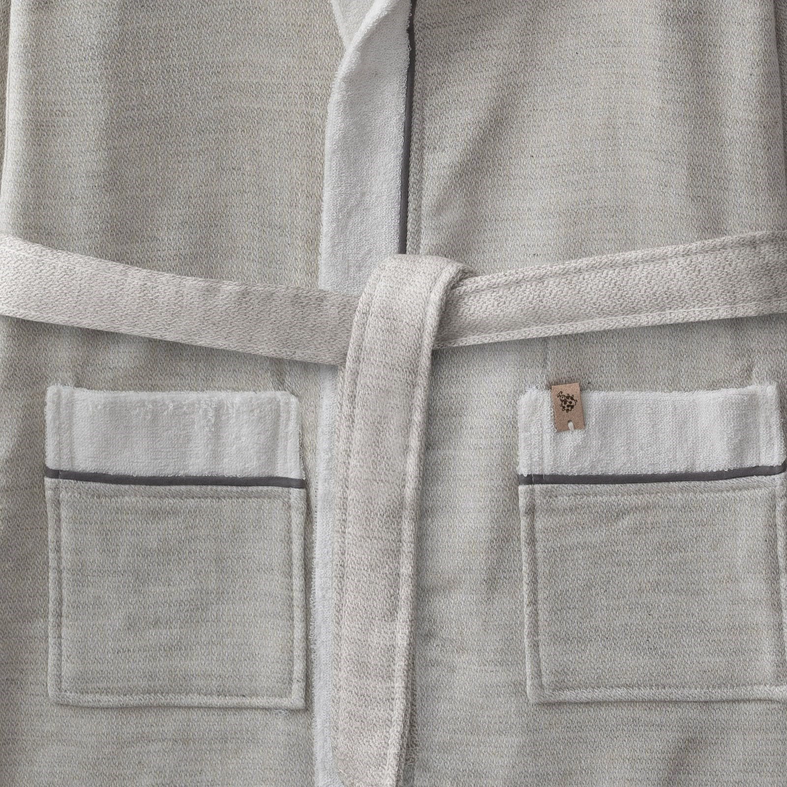 Eco Cotton Hasna Erkek Çocuk Bornoz Organik Pamuk Keten Gri