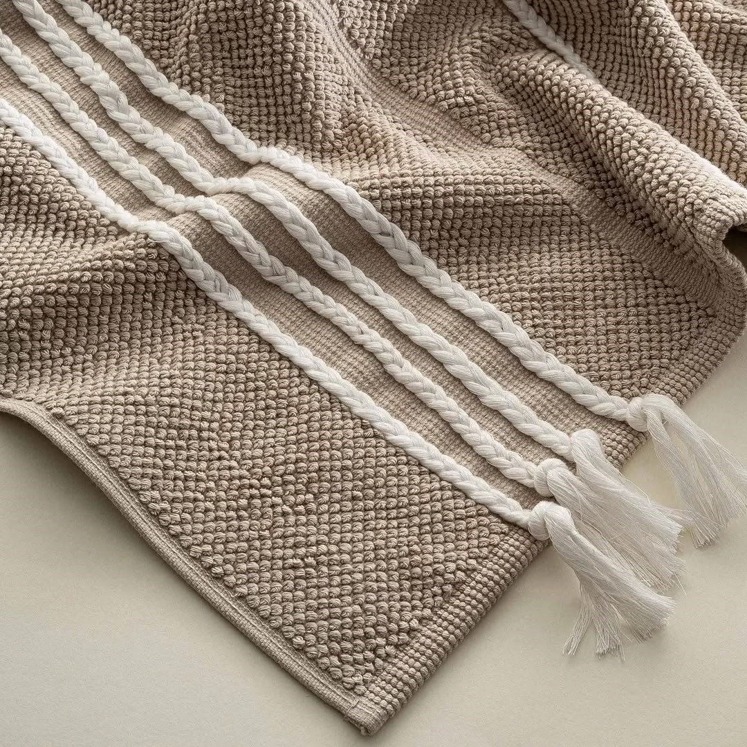 Eco COtton Karnella Banyo Paspası Pamuk Büyük Boy Bej
