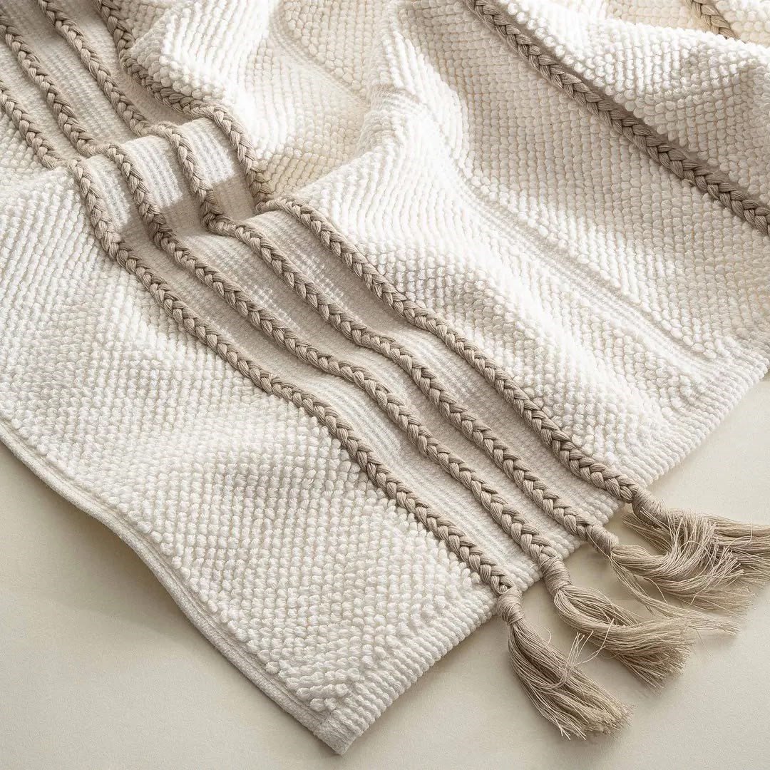 Eco Cotton Karnella Banyo Paspası Pamuk Büyük Boy Krem